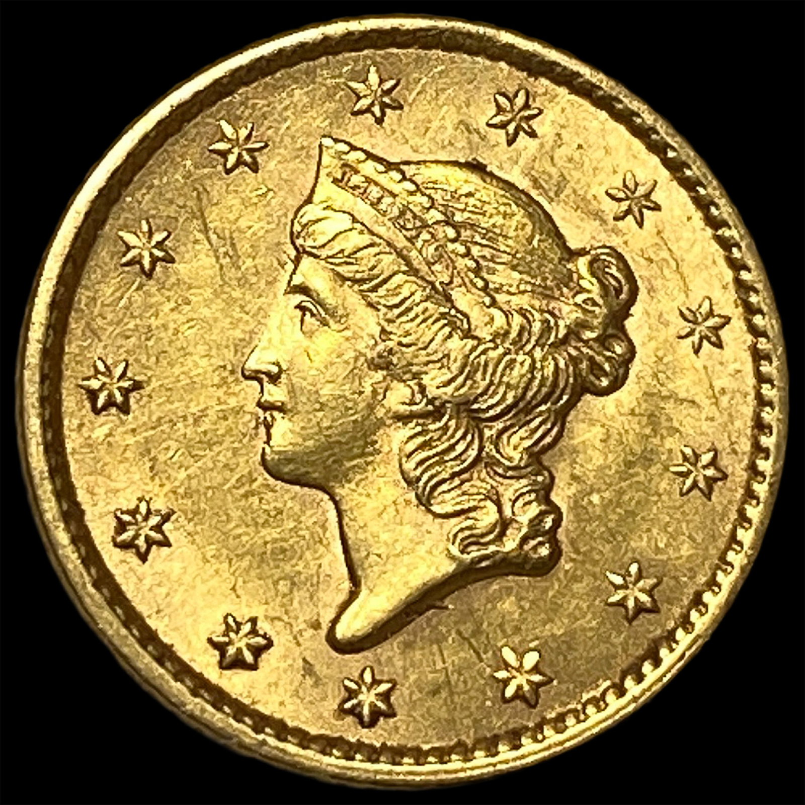 1853 Gold $1 Liberty Head Type 1 UNCIRCULATED: 1853 Gold $1 Liberty Head Type 1 UNCIRCULATED