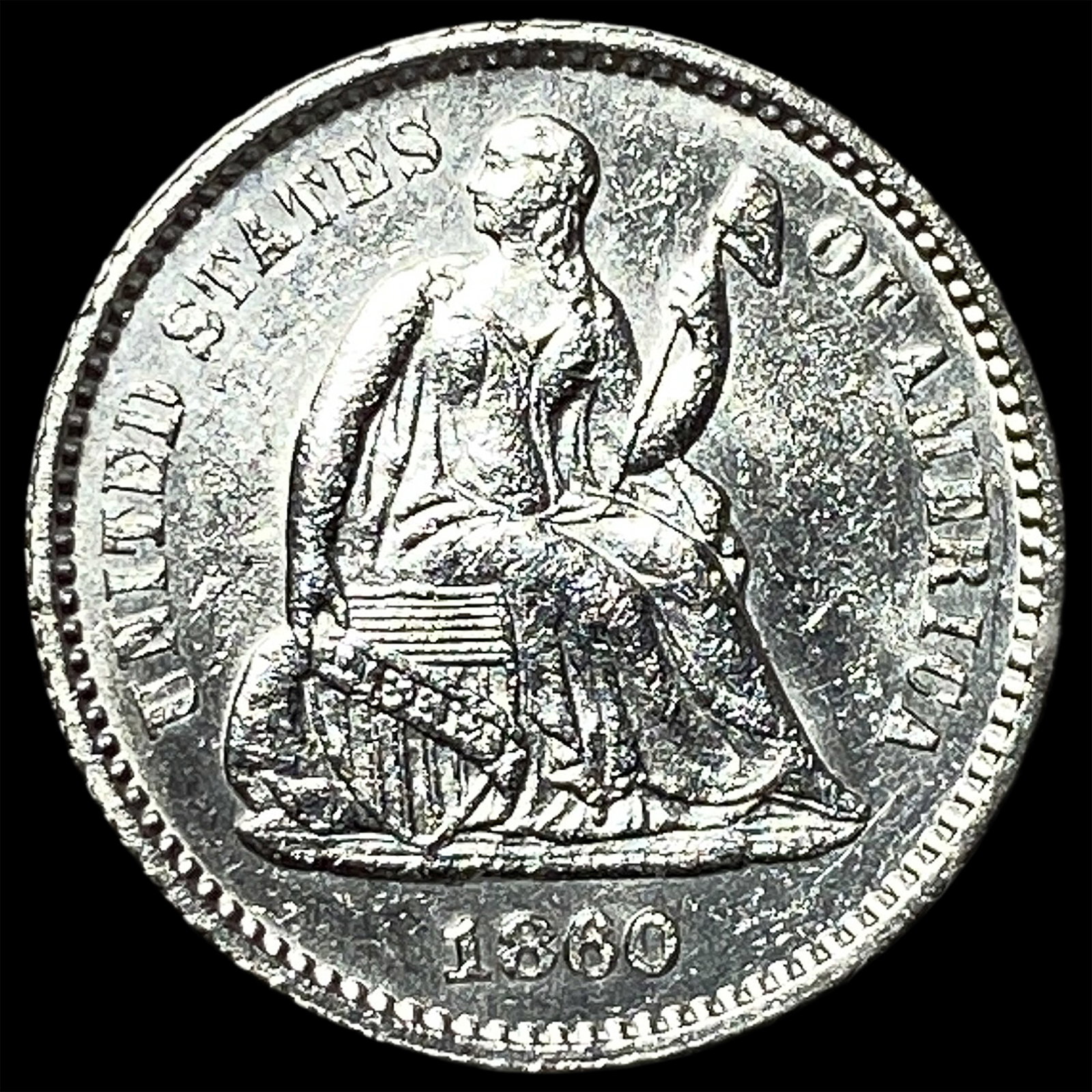 1860 Silver Half Dime UNCIRCULATED (1 of 2)