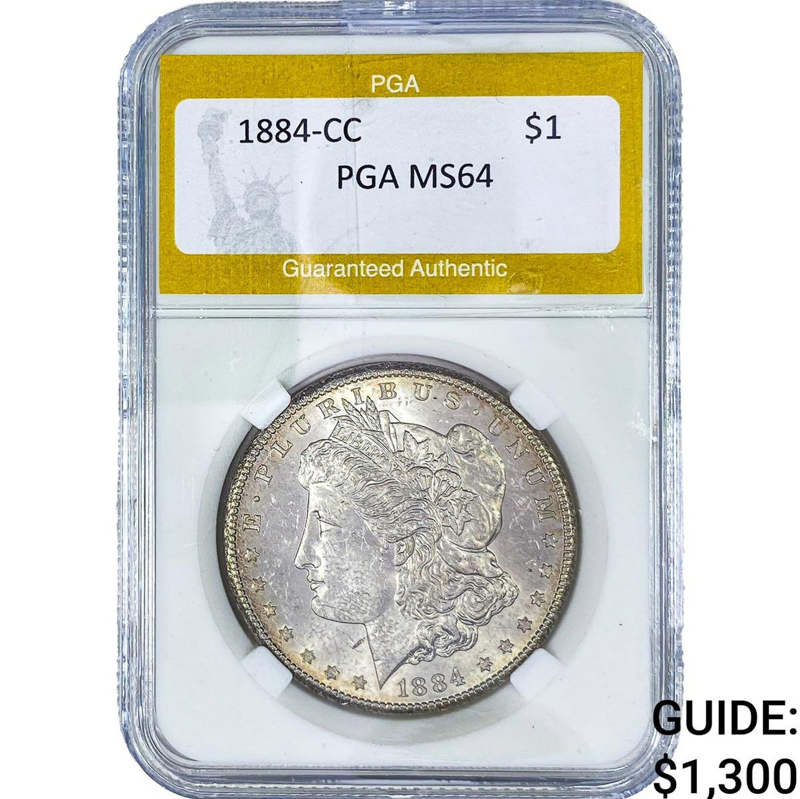 1884-CC Morgan Silver Dollar PGA MS64: 1884-CC Morgan Silver Dollar PGA MS64