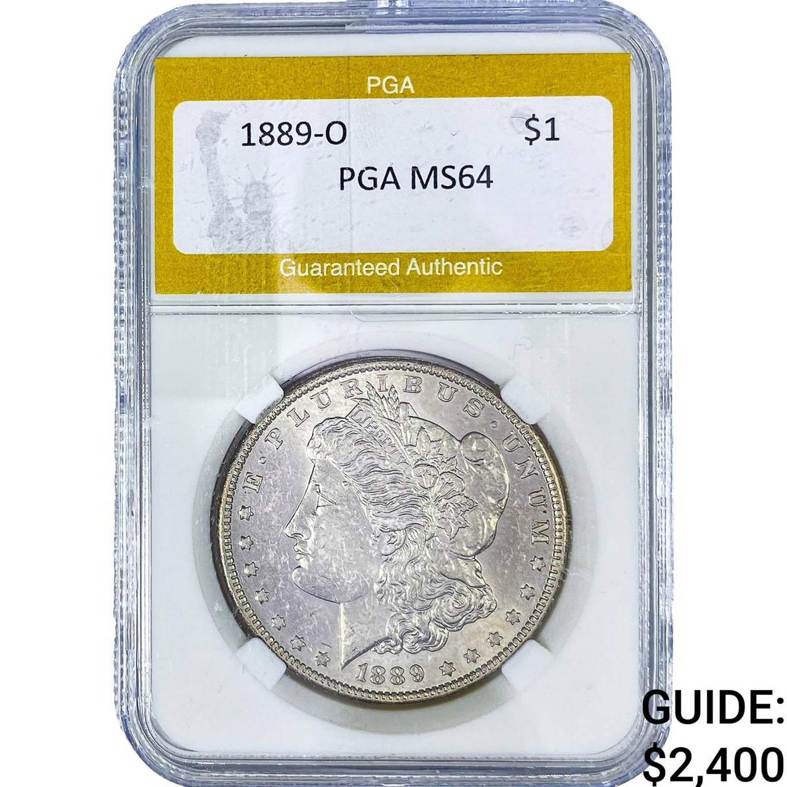 1889-O Morgan Silver Dollar PGA MS64: 1889-O Morgan Silver Dollar PGA MS64