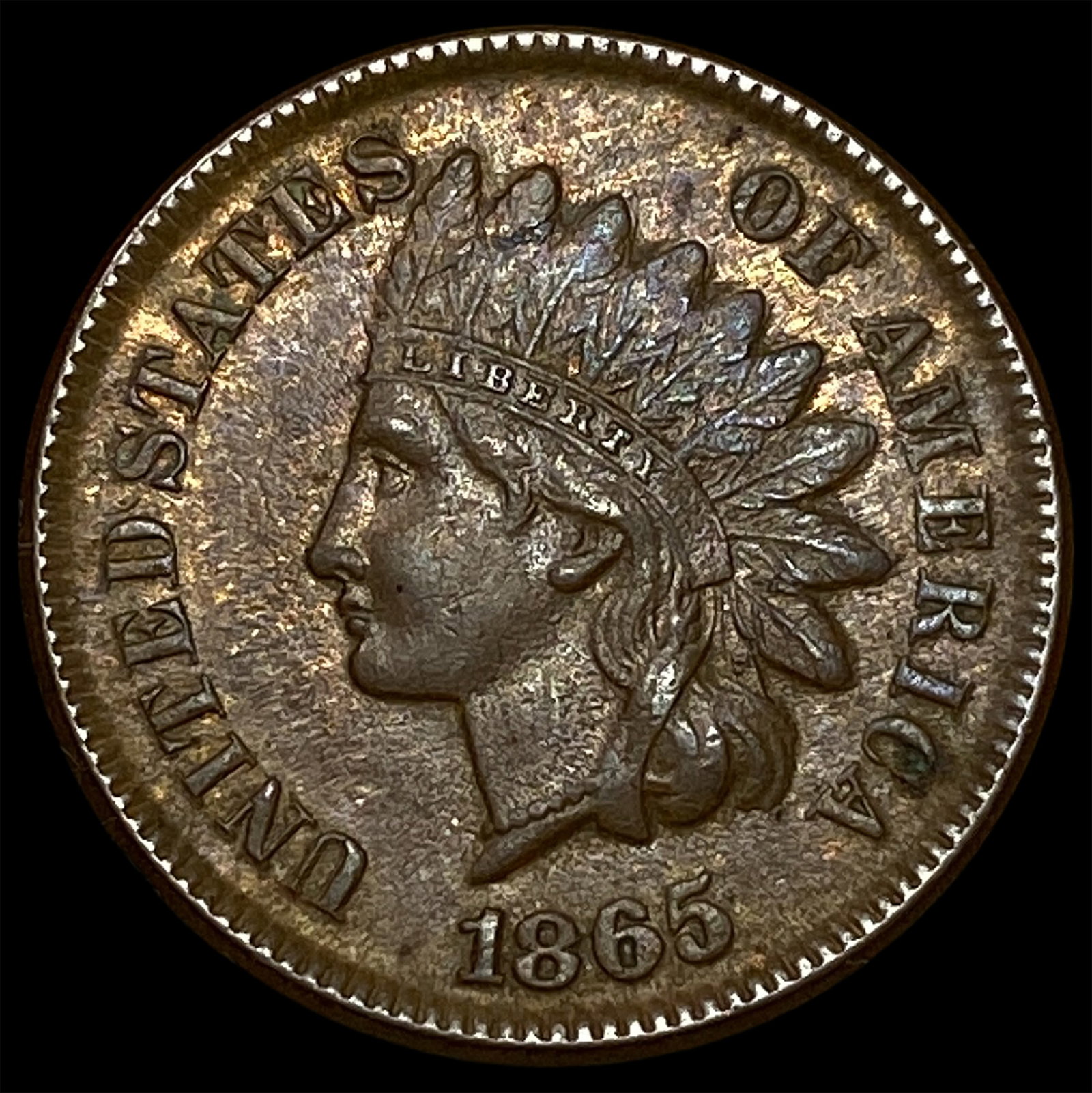 1865 Indian Head Cent CHOICE AU: 1865 Indian Head Cent CHOICE AU