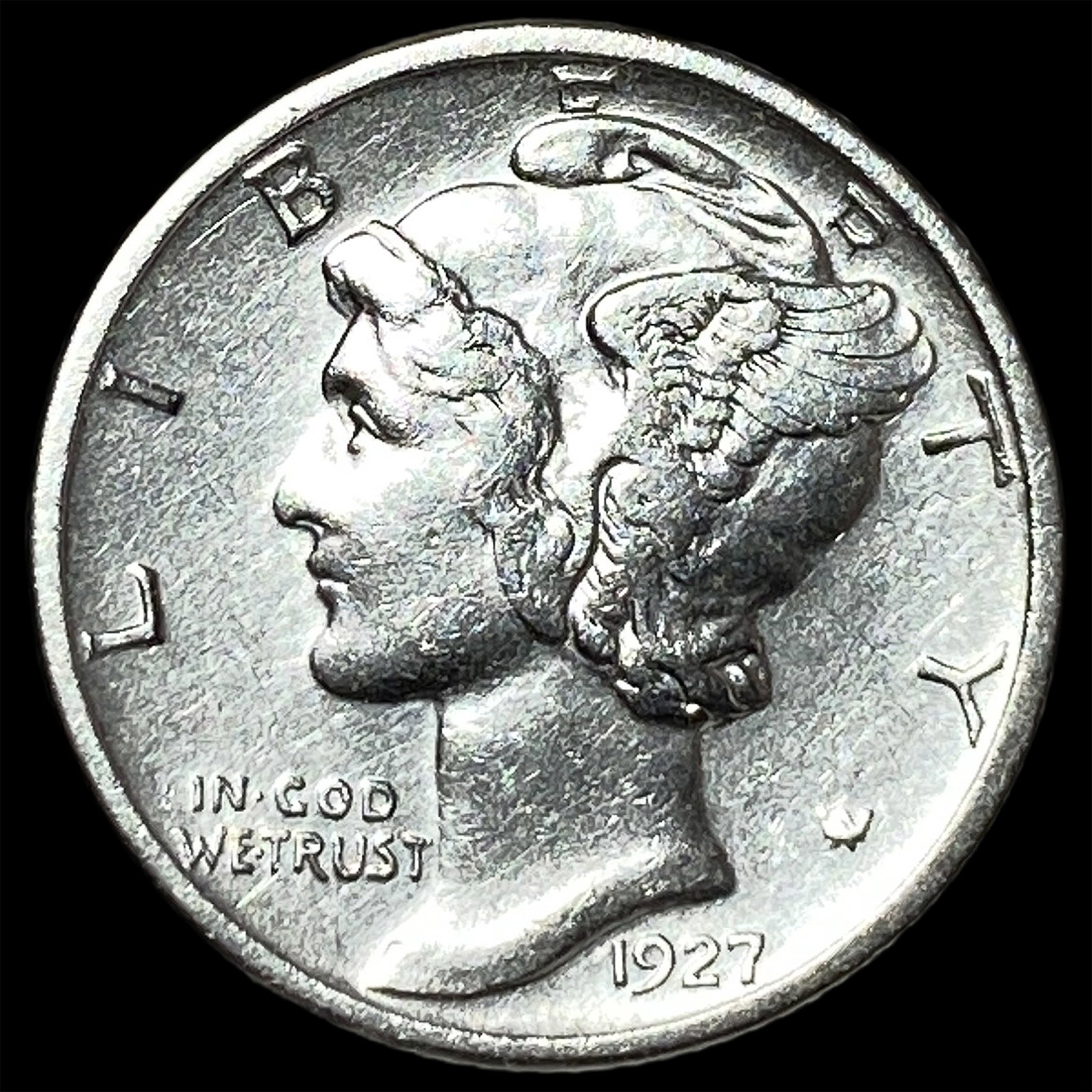 1927 Mercury Dime CLOSELY UNCIRCULATED: 1927 Mercury Dime CLOSELY UNCIRCULATED