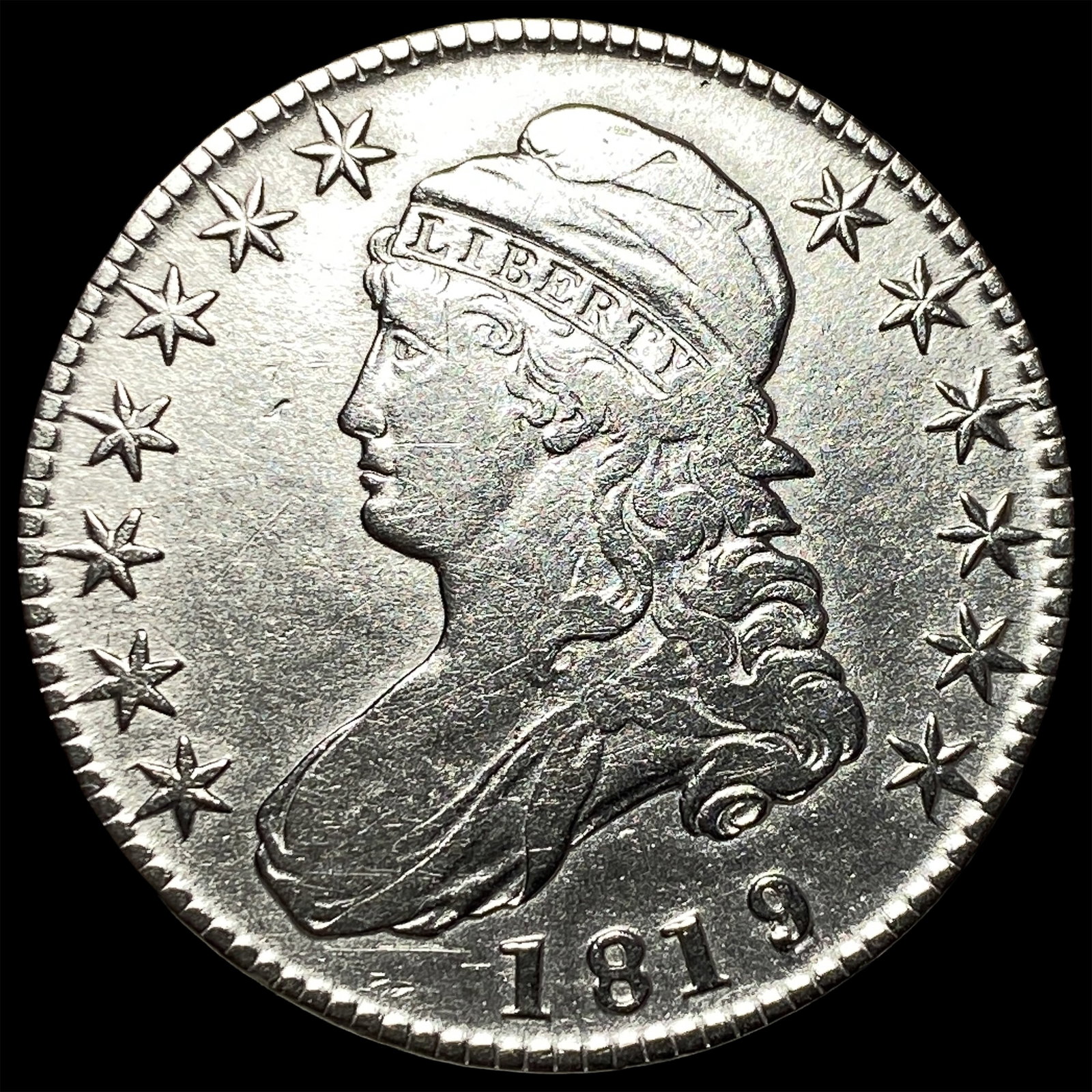 1819 Capped Bust Half Dollar CLOSELY UNCIRCULATED: 1819 Capped Bust Half Dollar CLOSELY UNCIRCULATED