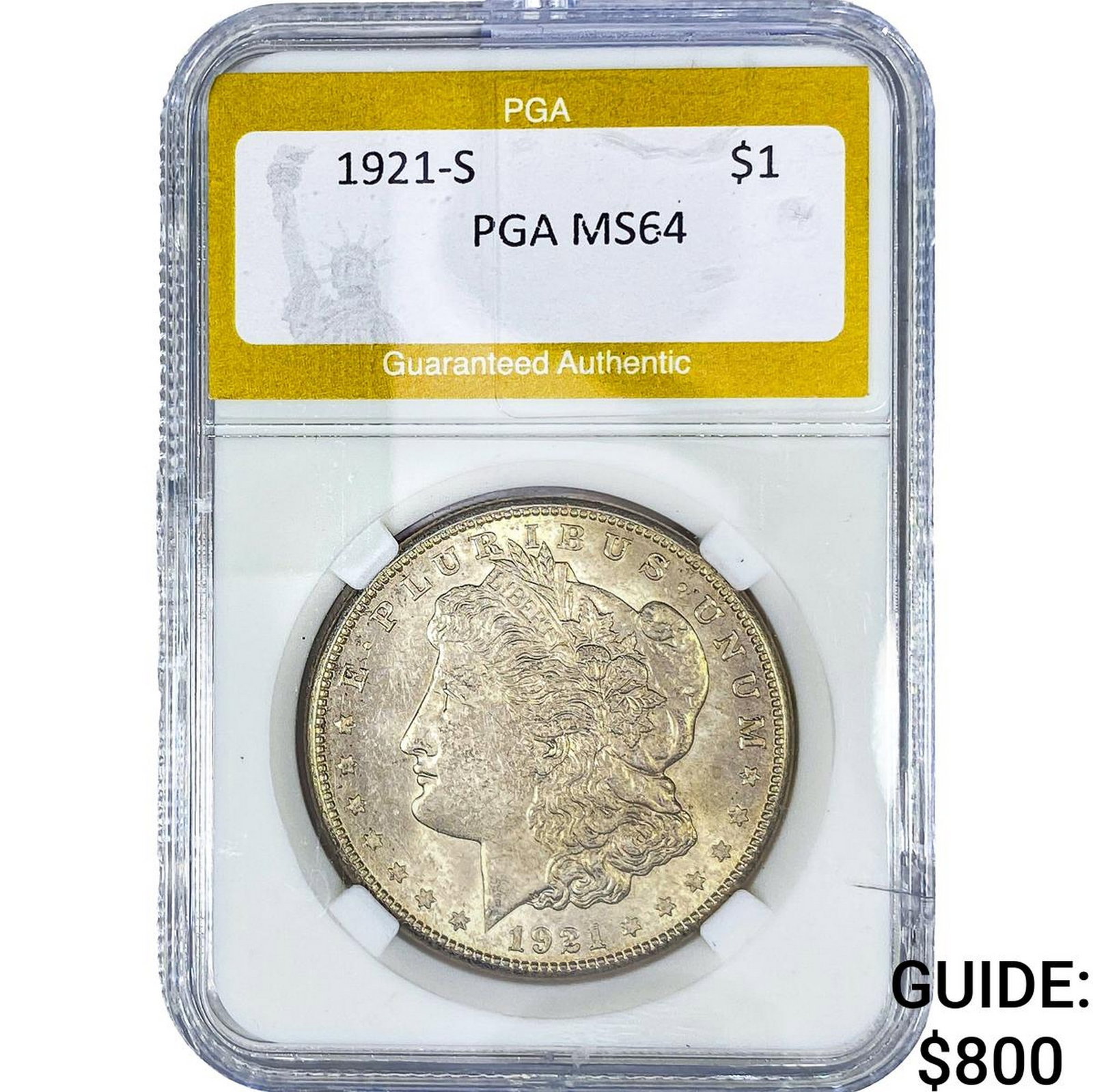 1921-S Morgan Silver Dollar PGA MS64: 1921-S Morgan Silver Dollar PGA MS64