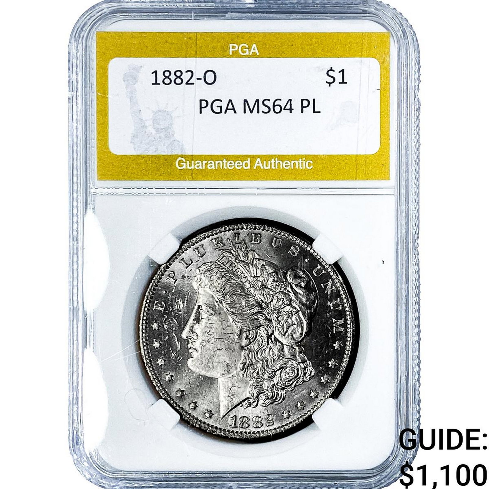 1882-O Morgan Silver Dollar PGA MS64 PL: 1882-O Morgan Silver Dollar PGA MS64 PL