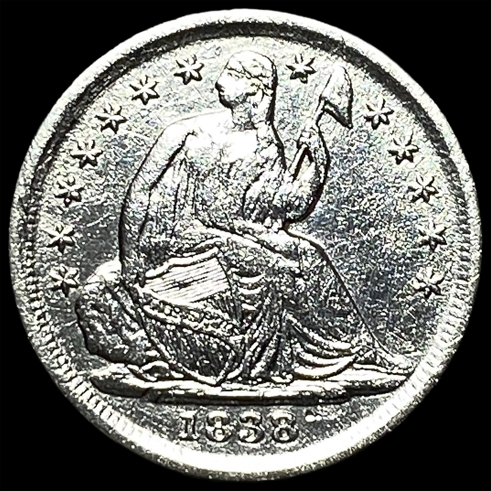1838 Silver Half Dime CHOICE BU: 1838 Silver Half Dime CHOICE BU