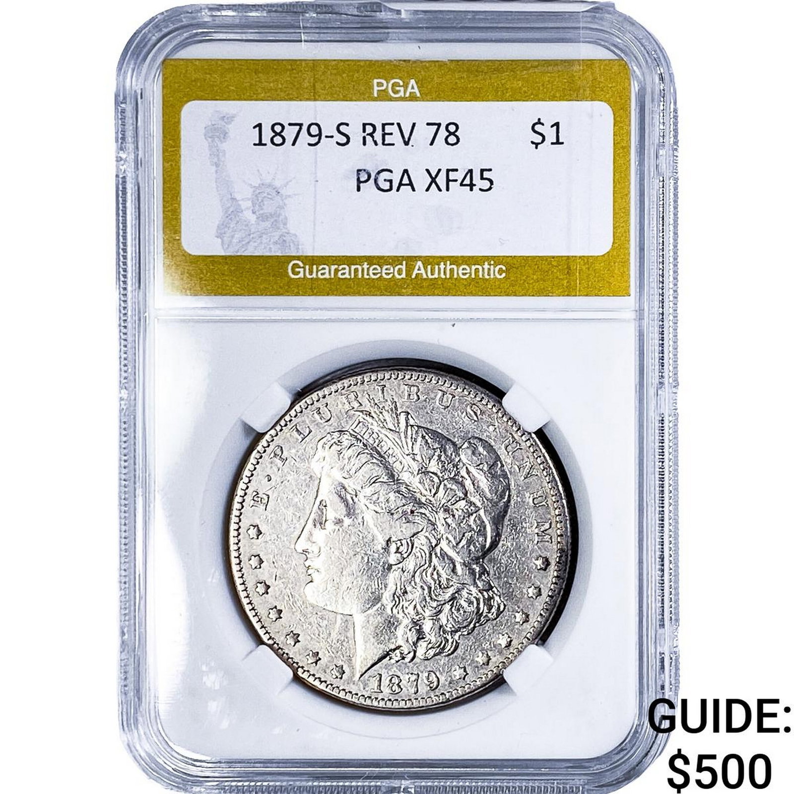 1879-S REV 78 Morgan Silver Dollar PGA XF45: 1879-S REV 78 Morgan Silver Dollar PGA XF45