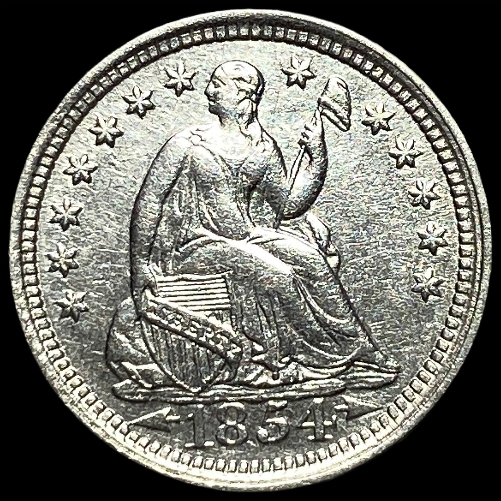 1854-S Silver Half Dime CHOICE BU: 1854-S Silver Half Dime CHOICE BU