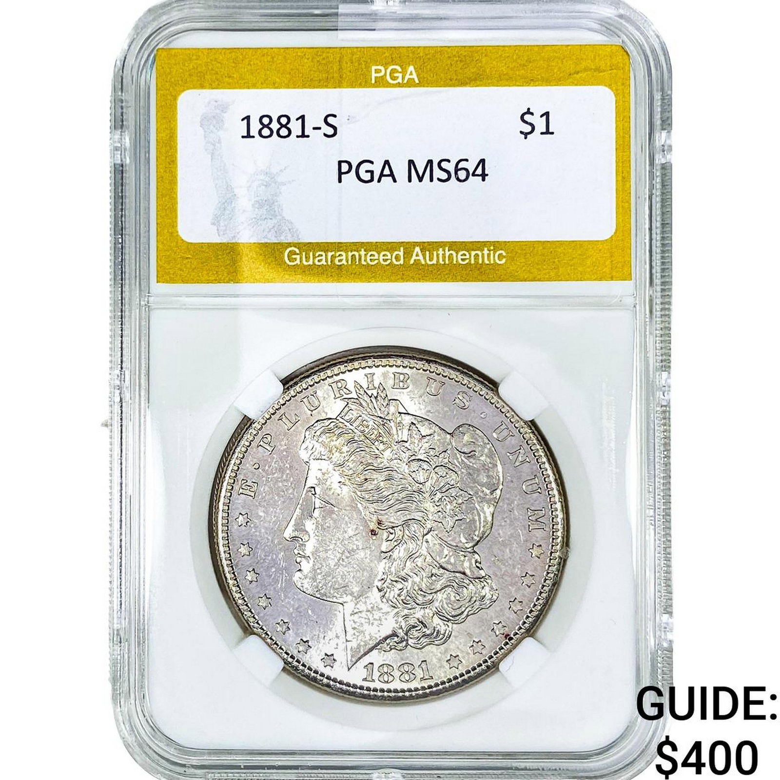 1881-S Morgan Silver Dollar PGA MS64: 1881-S Morgan Silver Dollar PGA MS64