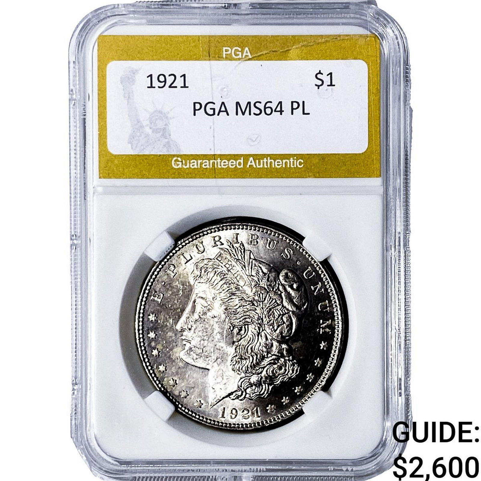 1921 Morgan Silver Dollar PGA MS64 PL: 1921 Morgan Silver Dollar PGA MS64 PL