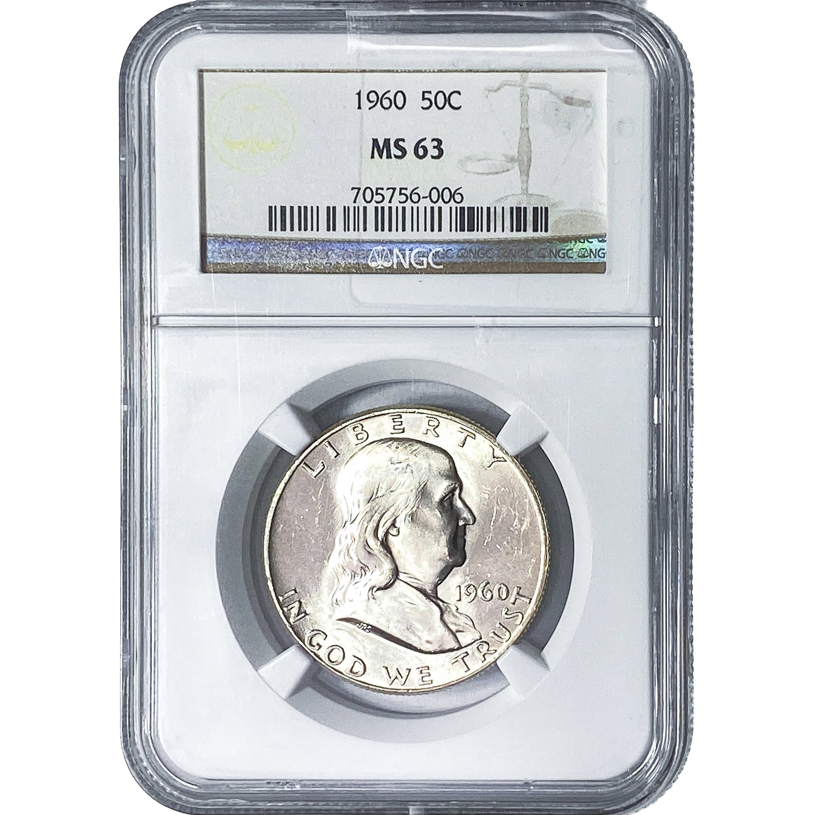 1960 Franklin Half Dollar NGC MS63: 1960 Franklin Half Dollar NGC MS63