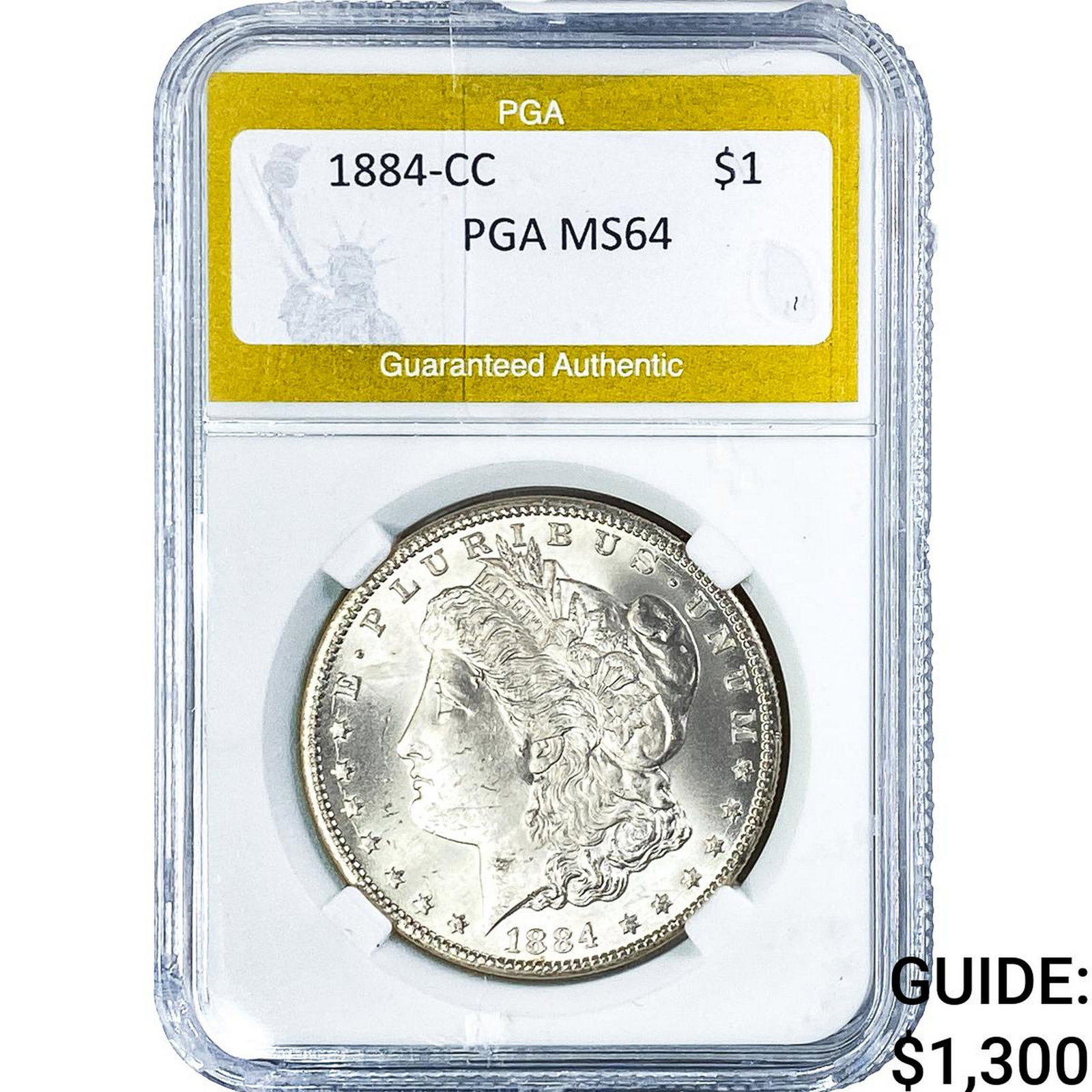 1884-CC Morgan Silver Dollar PGA MS64: 1884-CC Morgan Silver Dollar PGA MS64