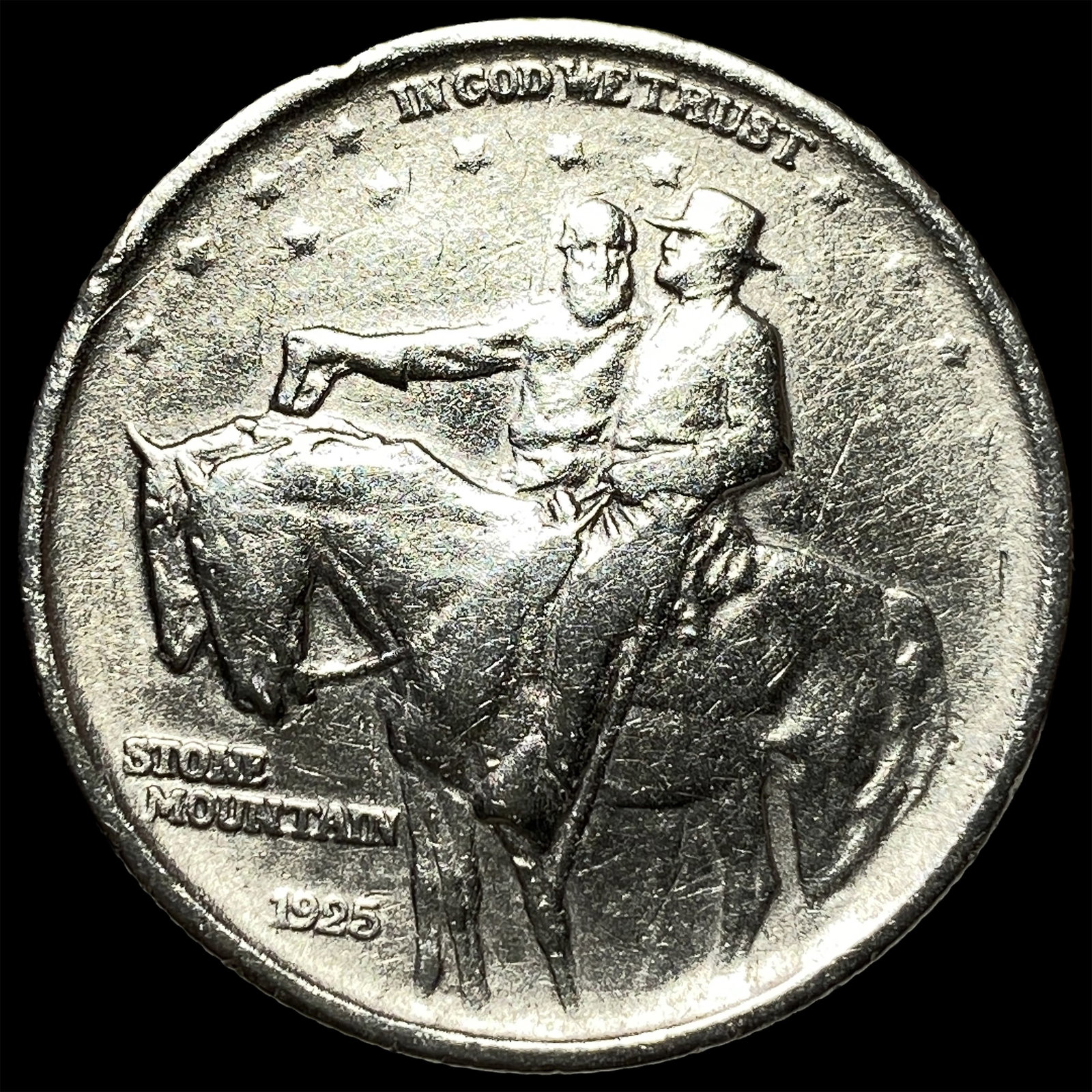 1925 Silver Stone Mountain Half Dollar CLOSELY UNCIRCULATED: 1925 Silver Stone Mountain Half Dollar CLOSELY UNCIRCULATED