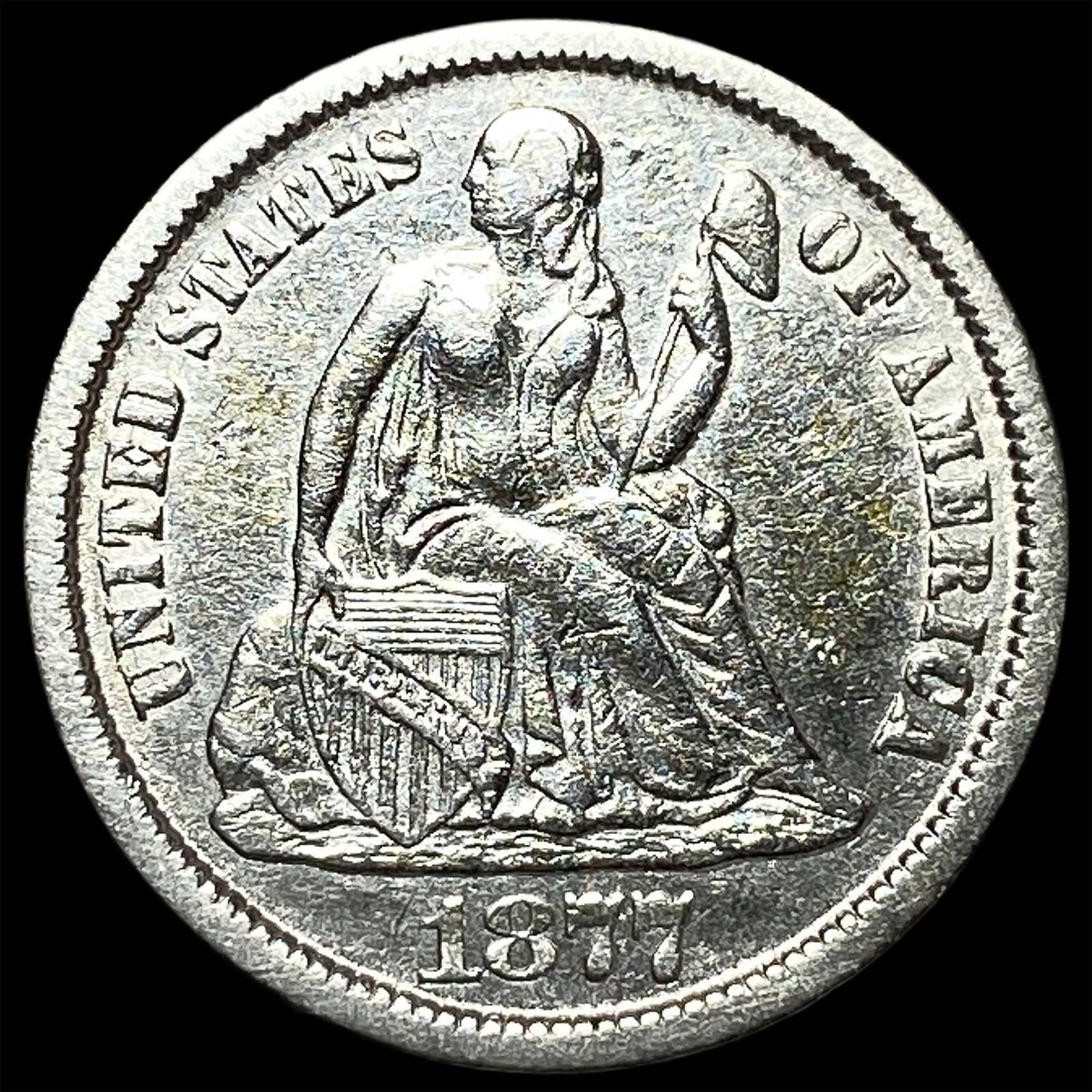 1877-CC Silver Dime UNCIRCULATED: 1877-CC Silver Dime UNCIRCULATED
