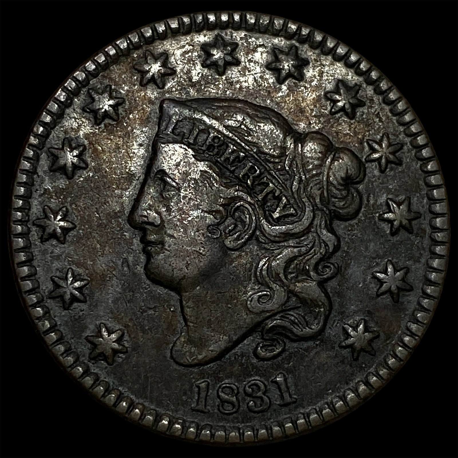 1831 Coronet Head Large Cent NEARLY UNCIRCULATED: 1831 Coronet Head Large Cent NEARLY UNCIRCULATED