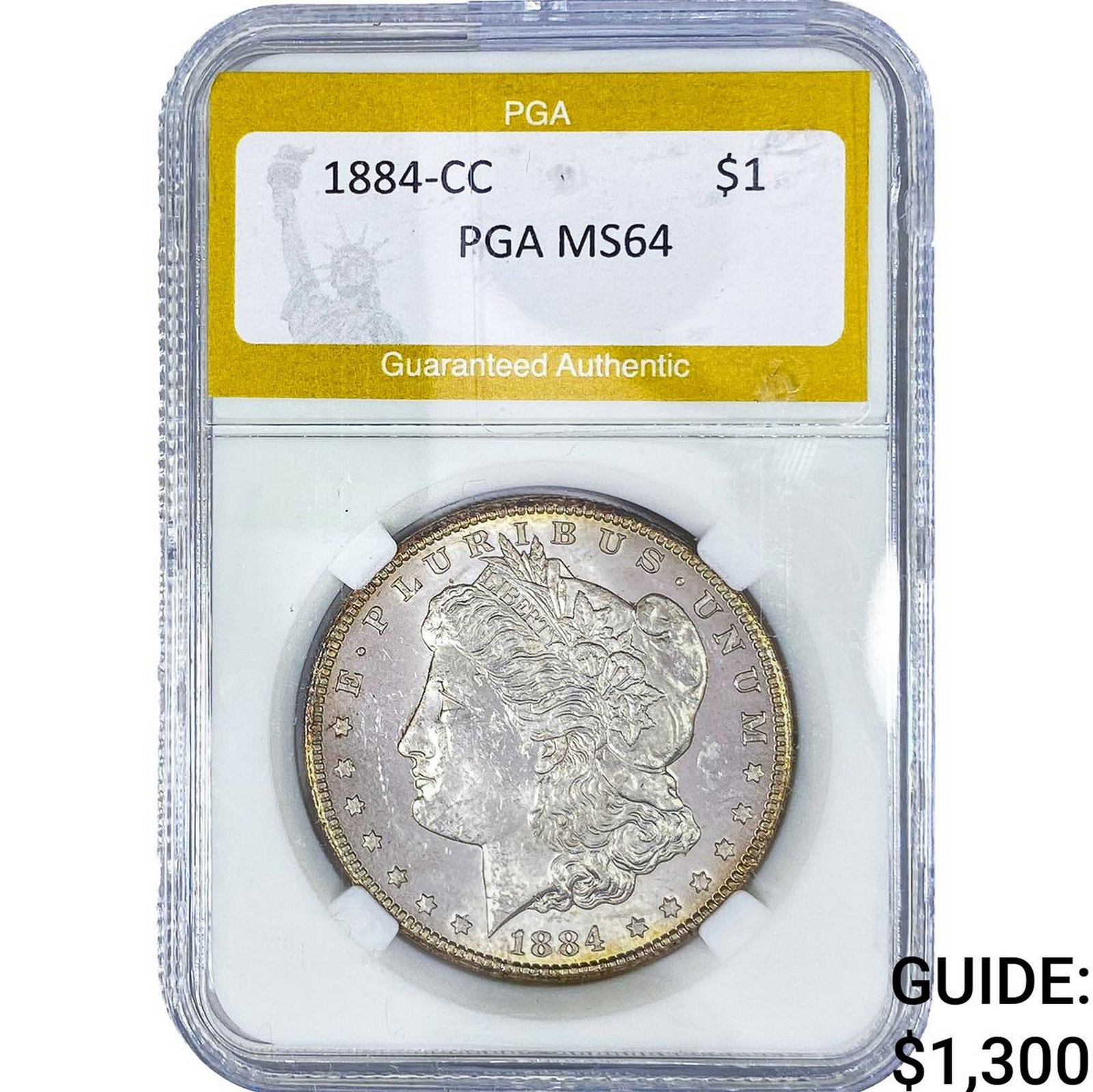 1884-CC Morgan Silver Dollar PGA MS64: 1884-CC Morgan Silver Dollar PGA MS64