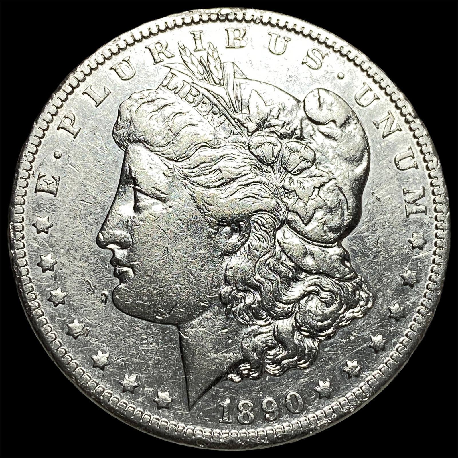 1890-CC Silver Morgan Dollar CLOSELY UNCIRCULATED: 1890-CC Silver Morgan Dollar CLOSELY UNCIRCULATED