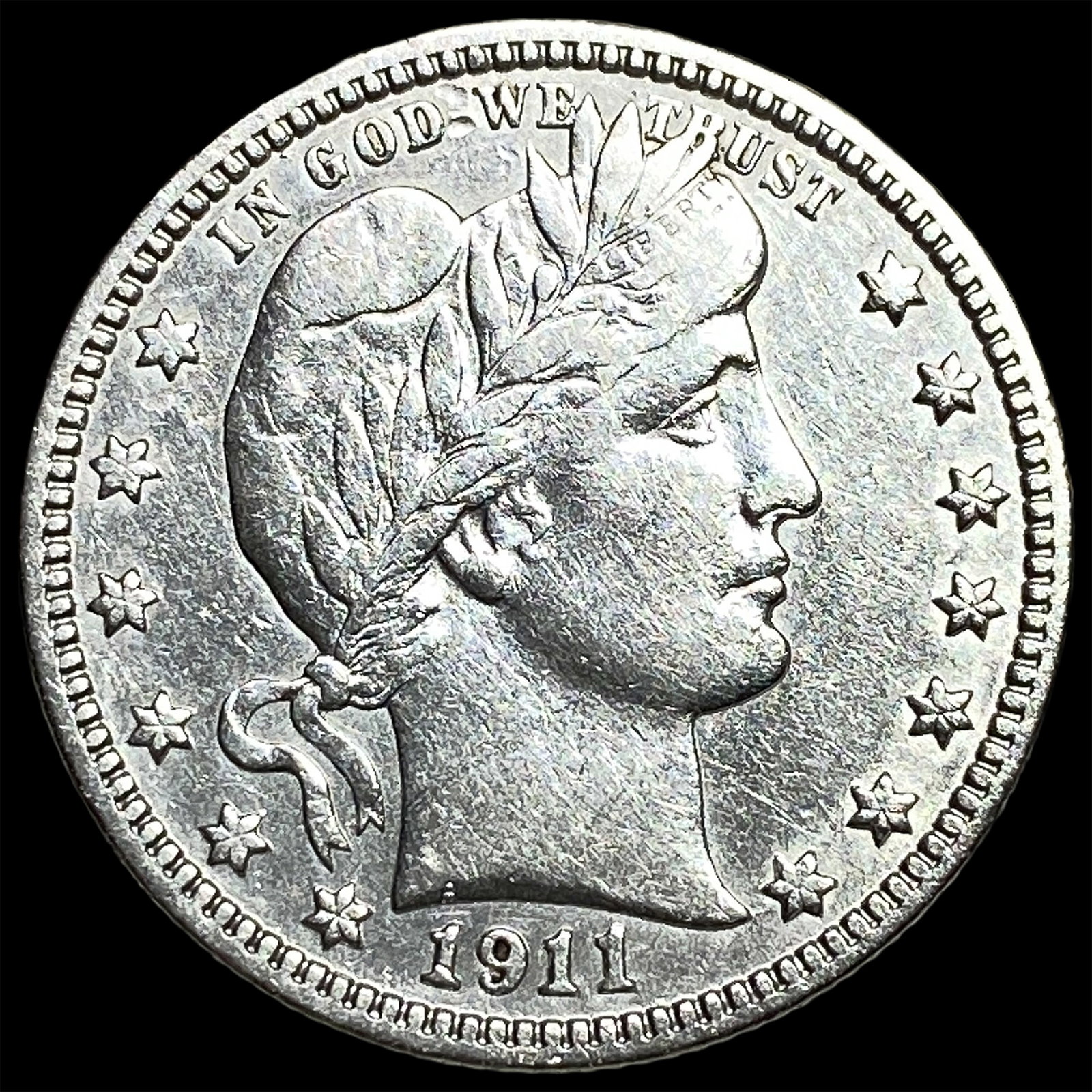 1911 Barber Silver Quarter CHOICE AU: 1911 Barber Silver Quarter CHOICE AU