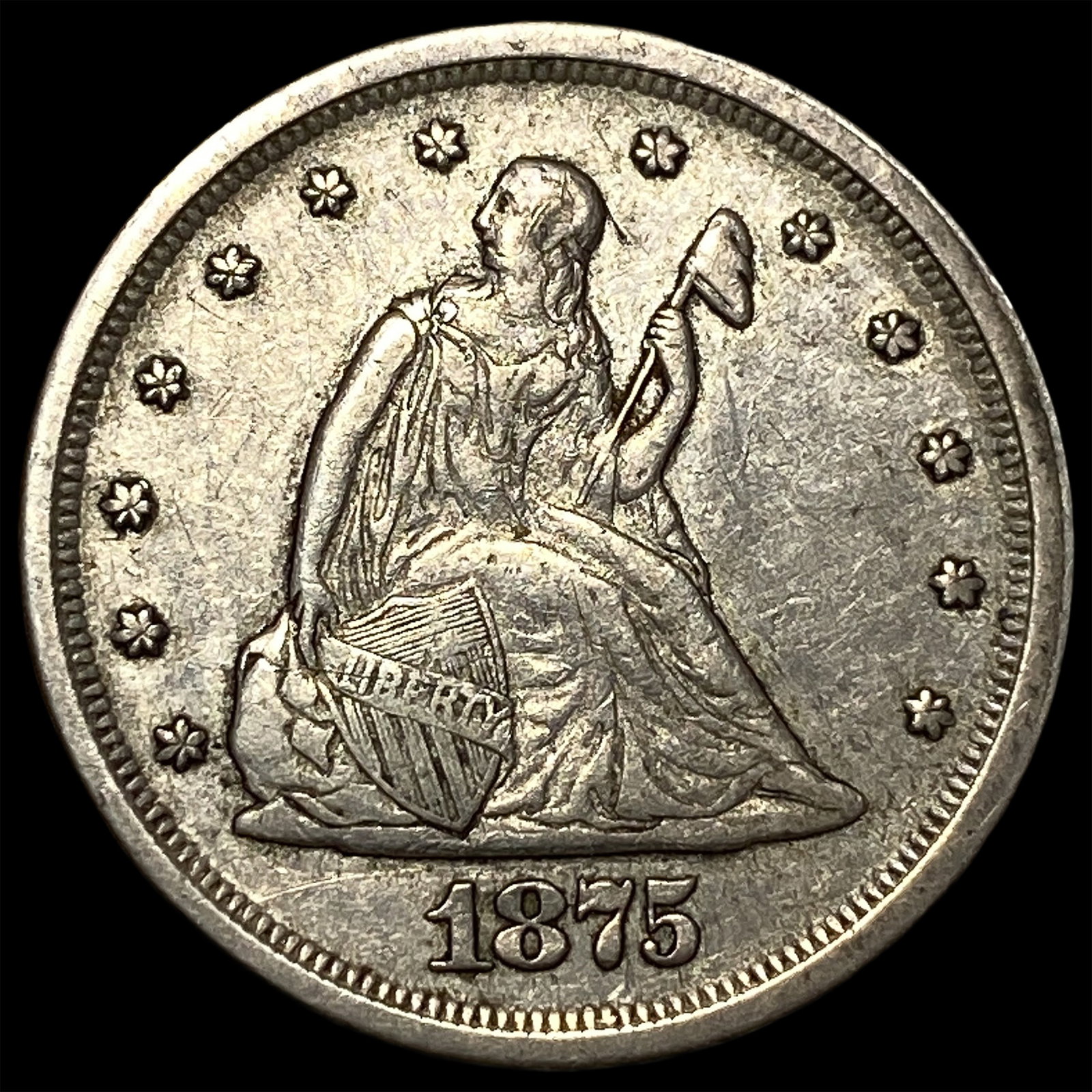 1875-S Silver Twenty Cents NEARLY UNCIRCULATED: 1875-S Silver Twenty Cents NEARLY UNCIRCULATED