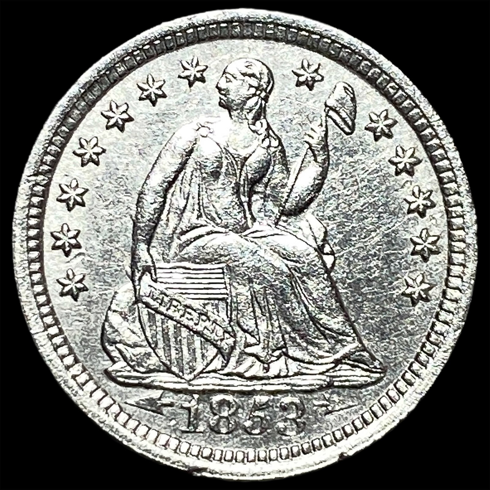 1853-O Silver Half Dime UNCIRCULATED: 1853-O Silver Half Dime UNCIRCULATED