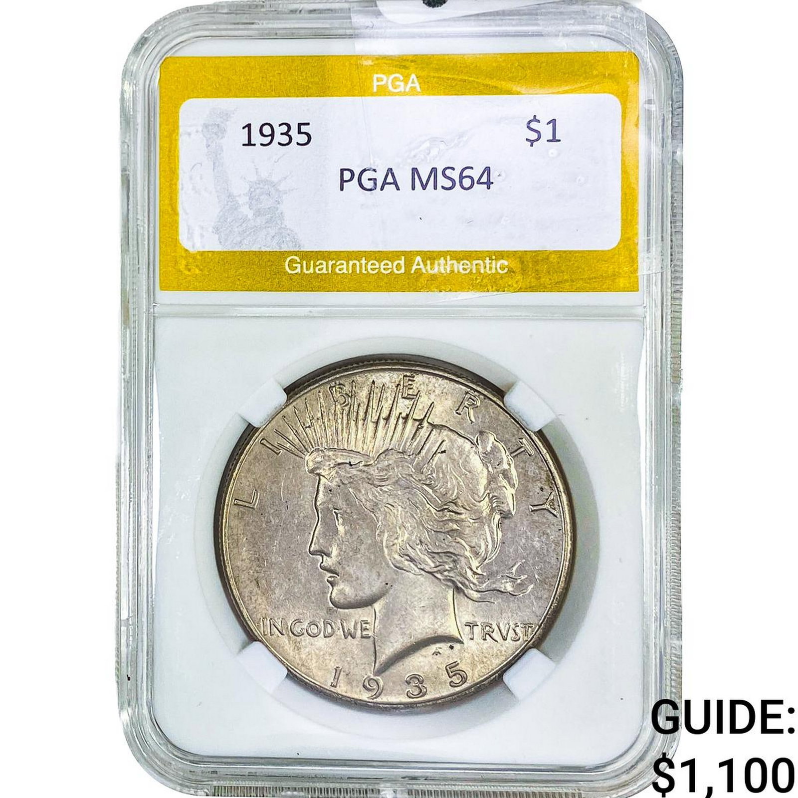 1935 Silver Peace Dollar PGA MS64: 1935 Silver Peace Dollar PGA MS64