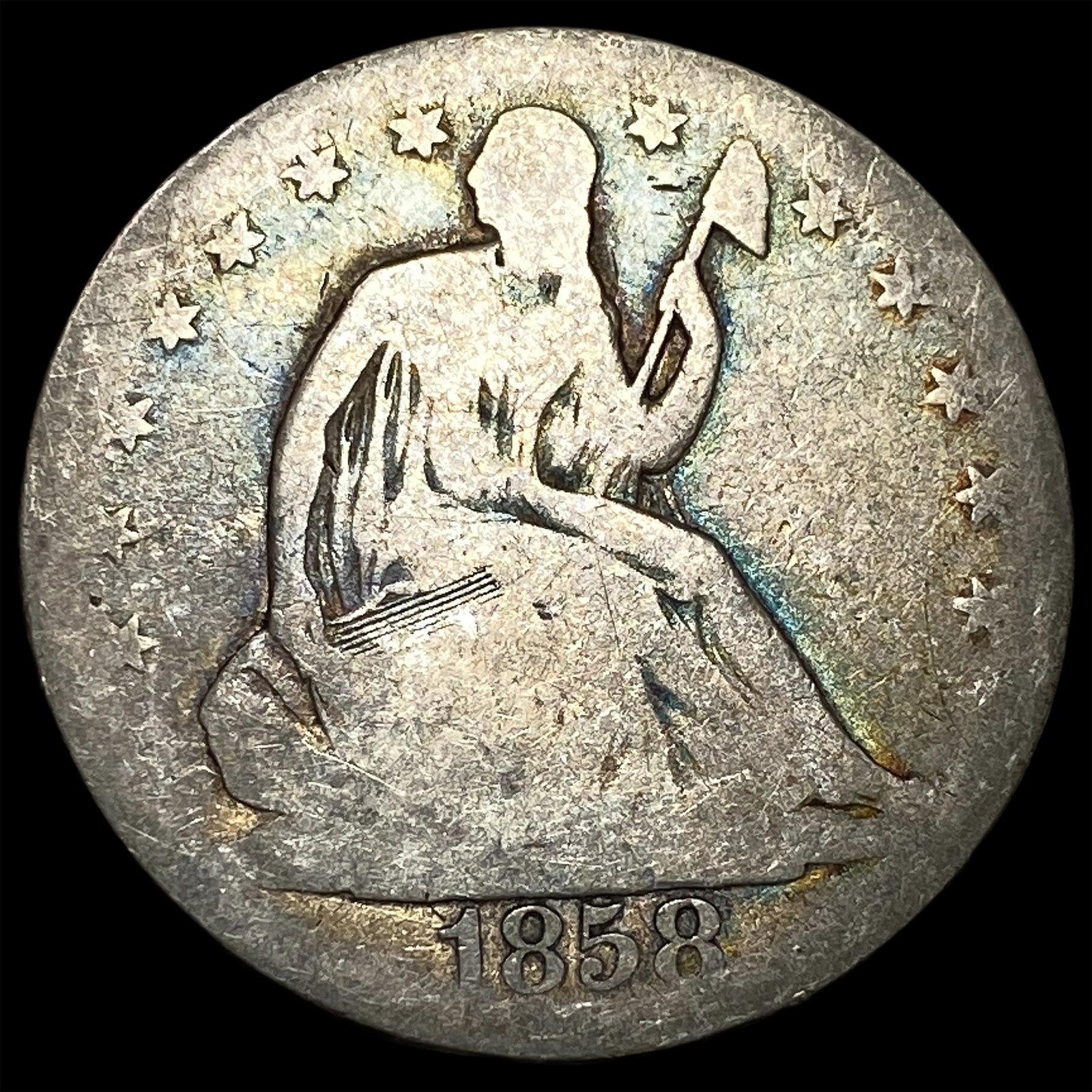 1858-O Silver Half Dollar NICELY CIRCULATED: 1858-O Silver Half Dollar NICELY CIRCULATED