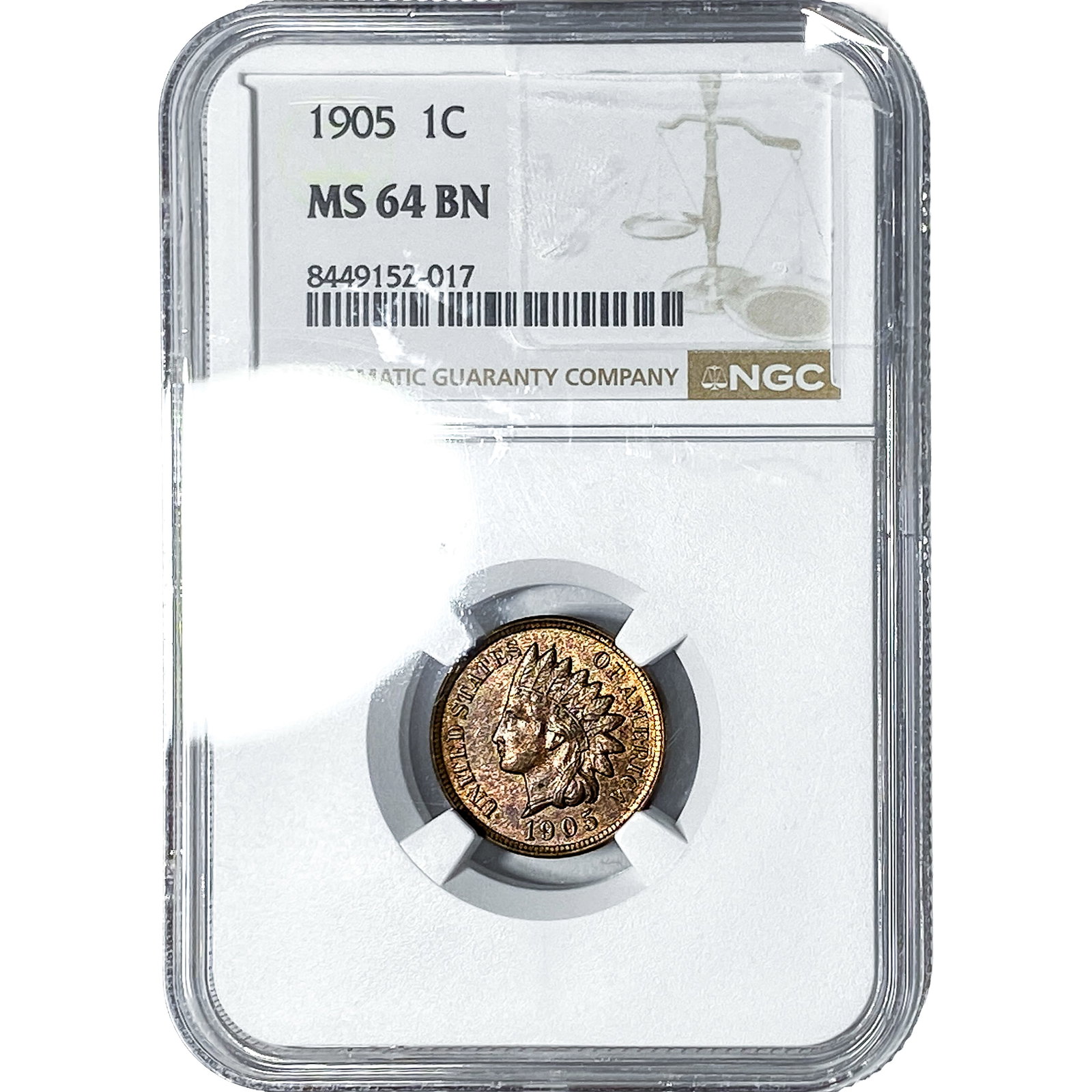1905 Indian Head Cent NGC MS64 BN: 1905 Indian Head Cent NGC MS64 BN