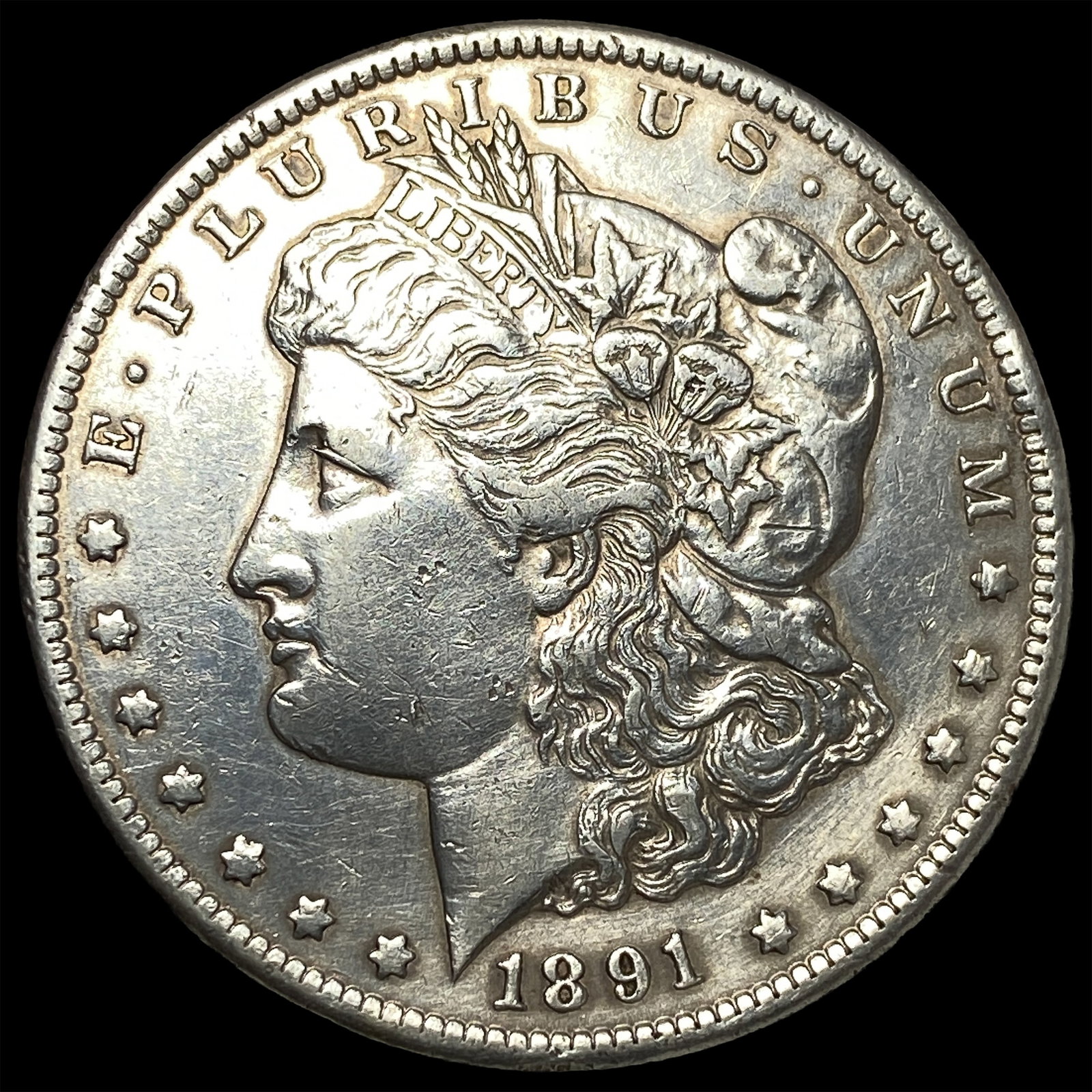1891-CC Silver Morgan Dollar CLOSELY UNCIRCULATED: 1891-CC Silver Morgan Dollar CLOSELY UNCIRCULATED
