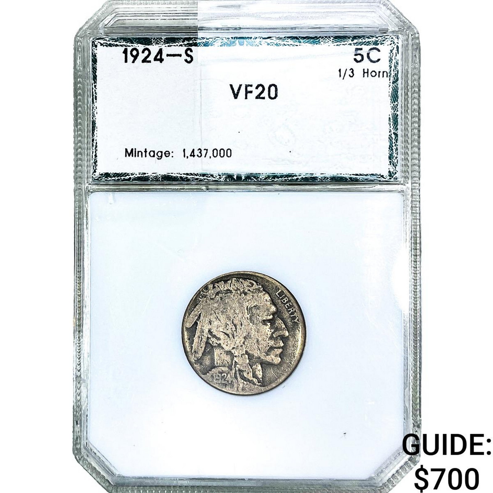1924-S Buffalo Nickel PCI VF20 (1 of 2)