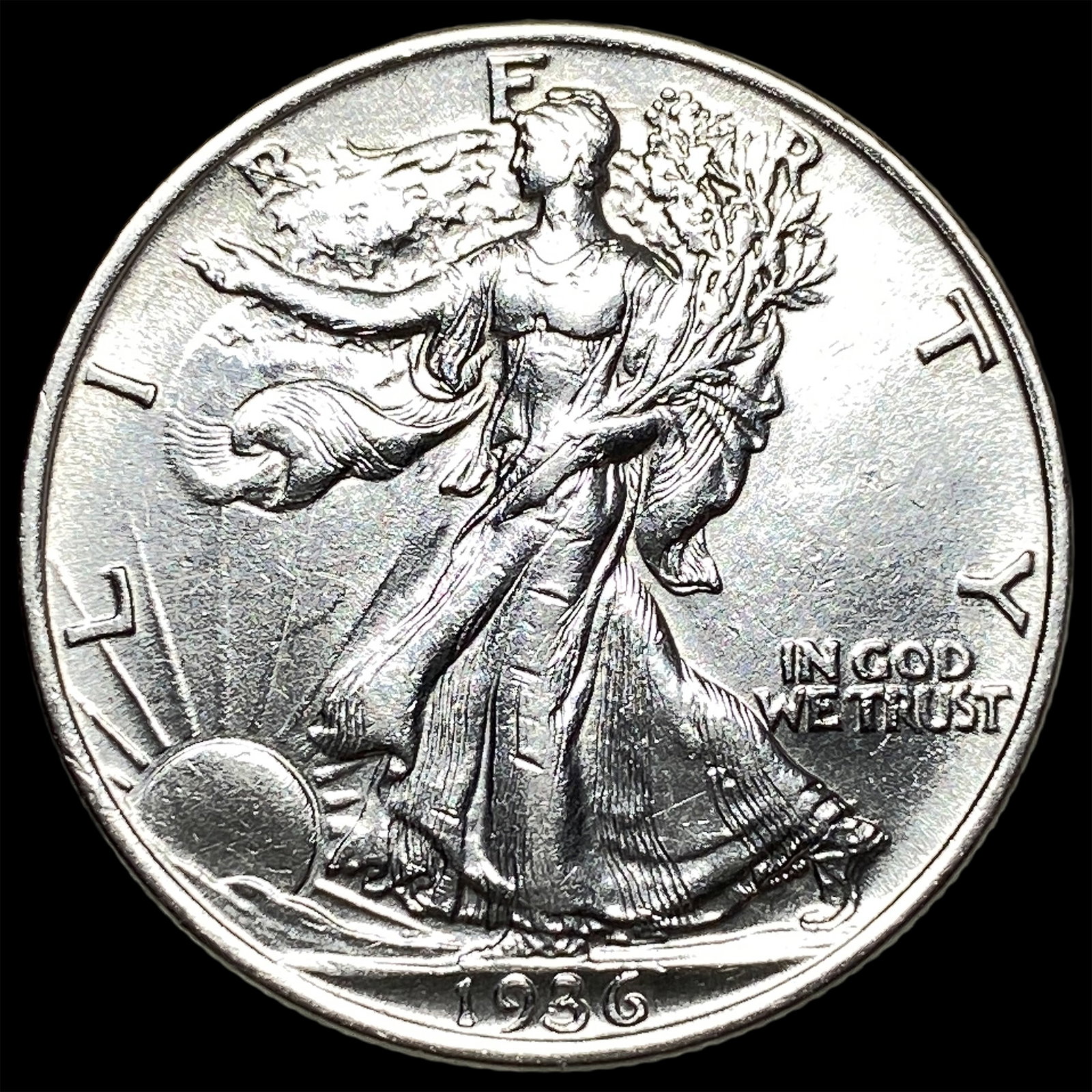 1936-S Silver Walking Liberty Half Dollar NEARLY UNCIRCULATED (1 of 2)