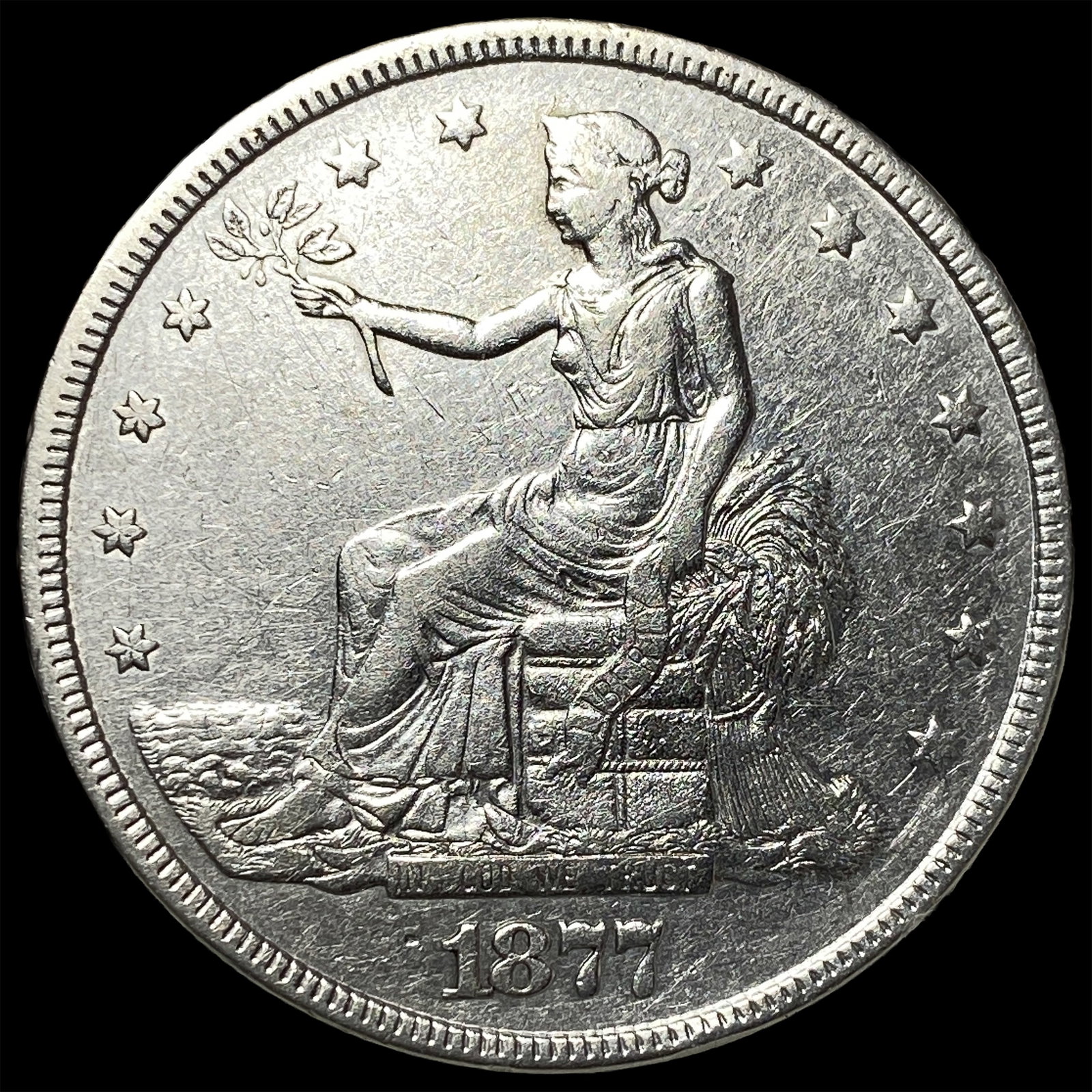1877 Silver Trade Dollar CLOSELY UNCIRCULATED: 1877 Silver Trade Dollar CLOSELY UNCIRCULATED