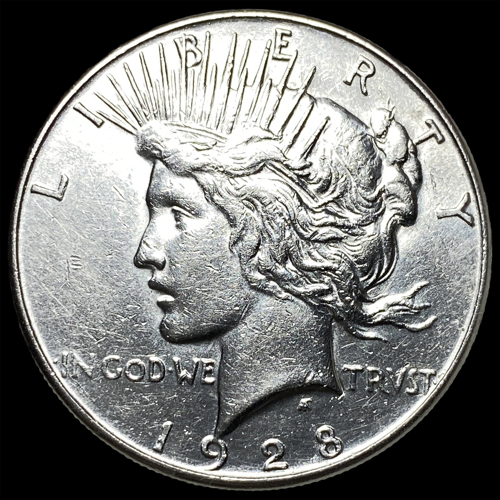 1928-S Silver Peace Dollar CHOICE AU: 1928-S Silver Peace Dollar CHOICE AU