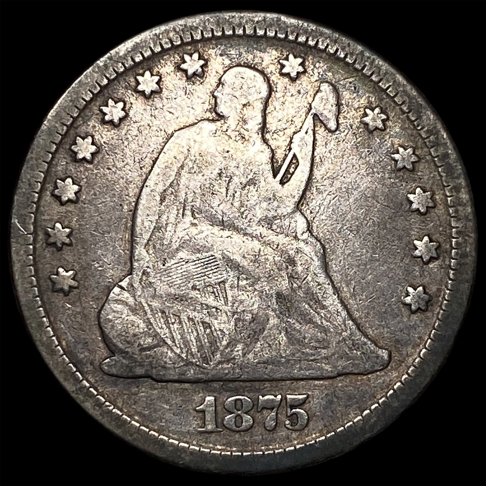 1875 Seated Liberty Quarter NICELY CIRCULATED: 1875 Seated Liberty Quarter NICELY CIRCULATED