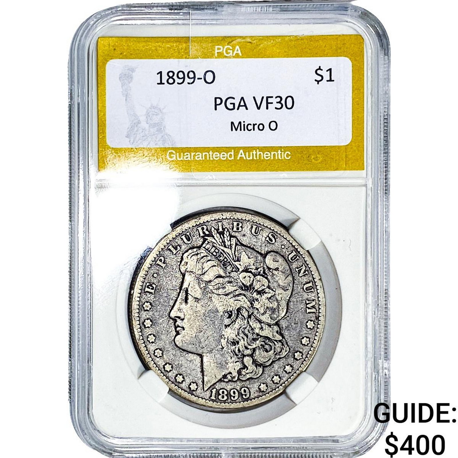 1899-O Morgan Silver Dollar PGA VF30 Micro O: 1899-O Morgan Silver Dollar PGA VF30 Micro O