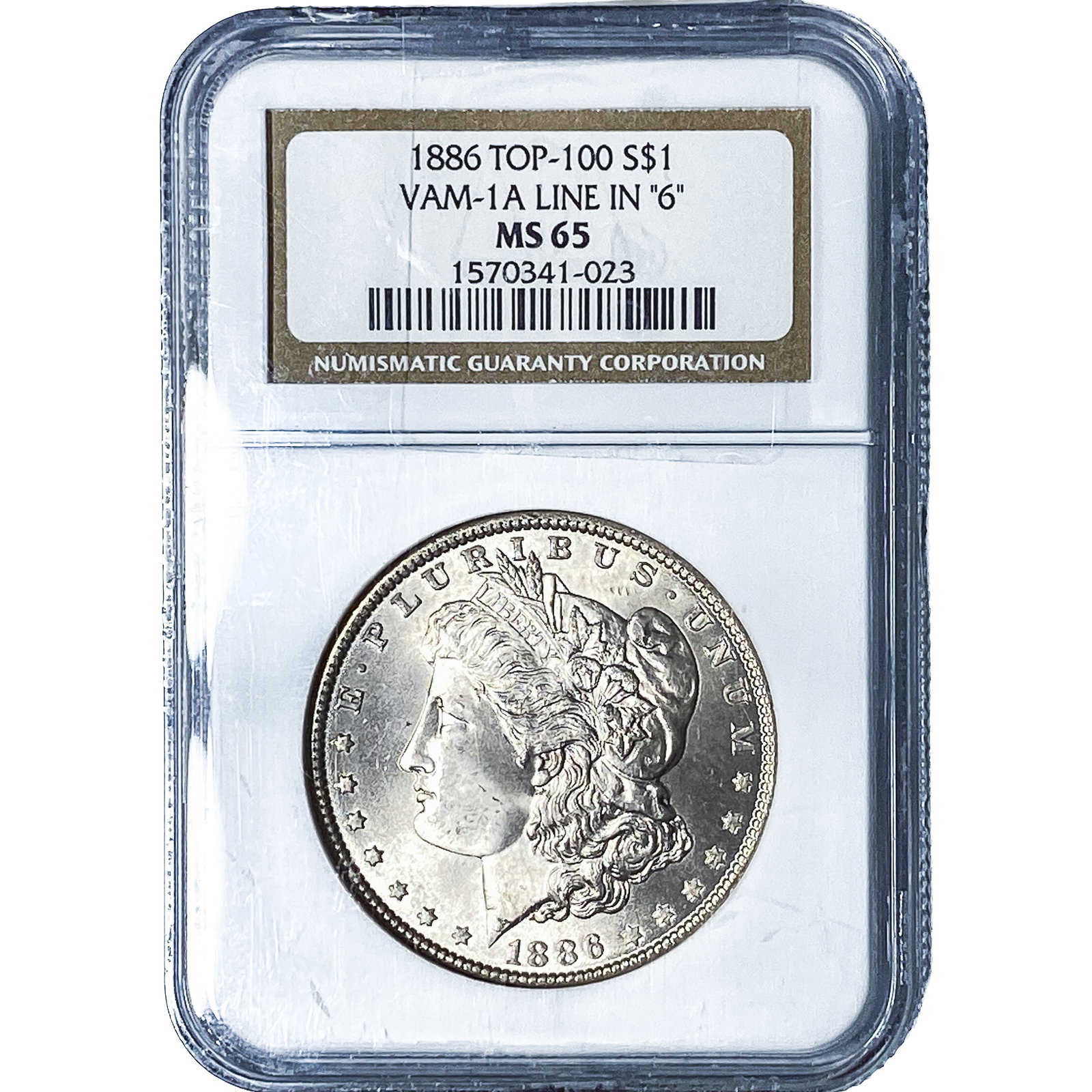 1866 Morgan Silver Dollar NGC MS65 VAM-1 A: 1866 Morgan Silver Dollar NGC MS65 VAM-1 A