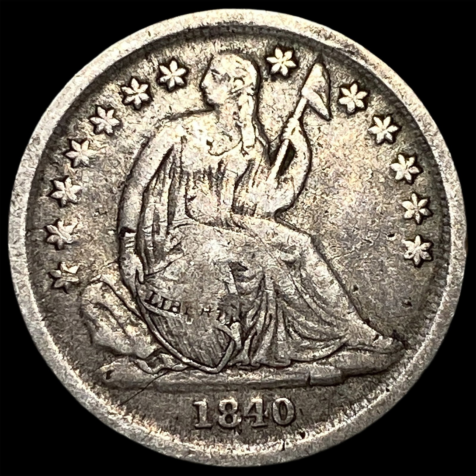 1840-O Silver Seated Liberty Dime LIGHTLY CIRCULATED: 1840-O Silver Seated Liberty Dime LIGHTLY CIRCULATED