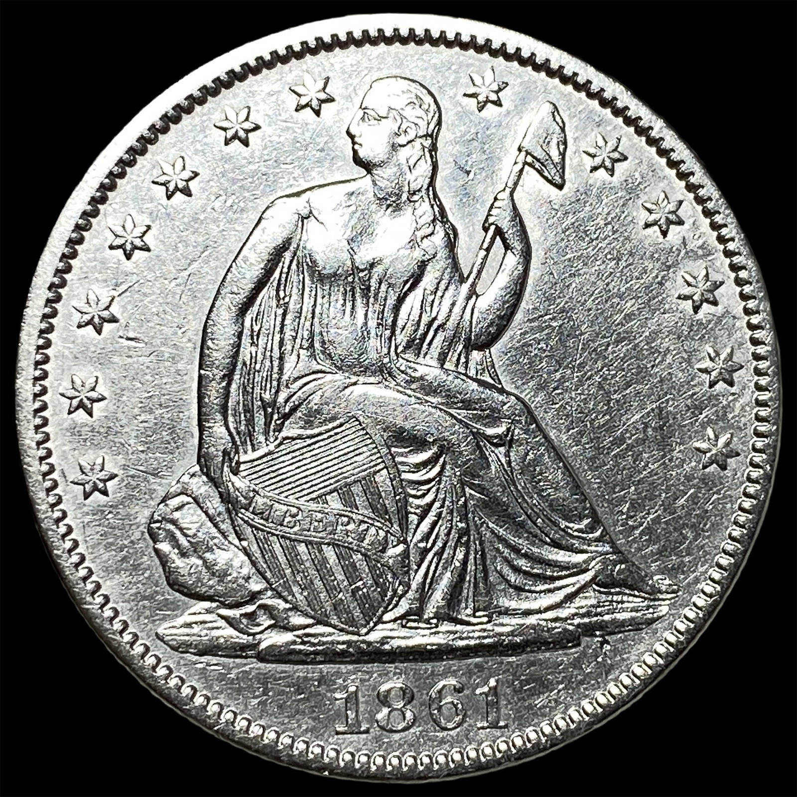 1861 Seated Liberty Half Dollar UNCIRCULATED: 1861 Seated Liberty Half Dollar UNCIRCULATED