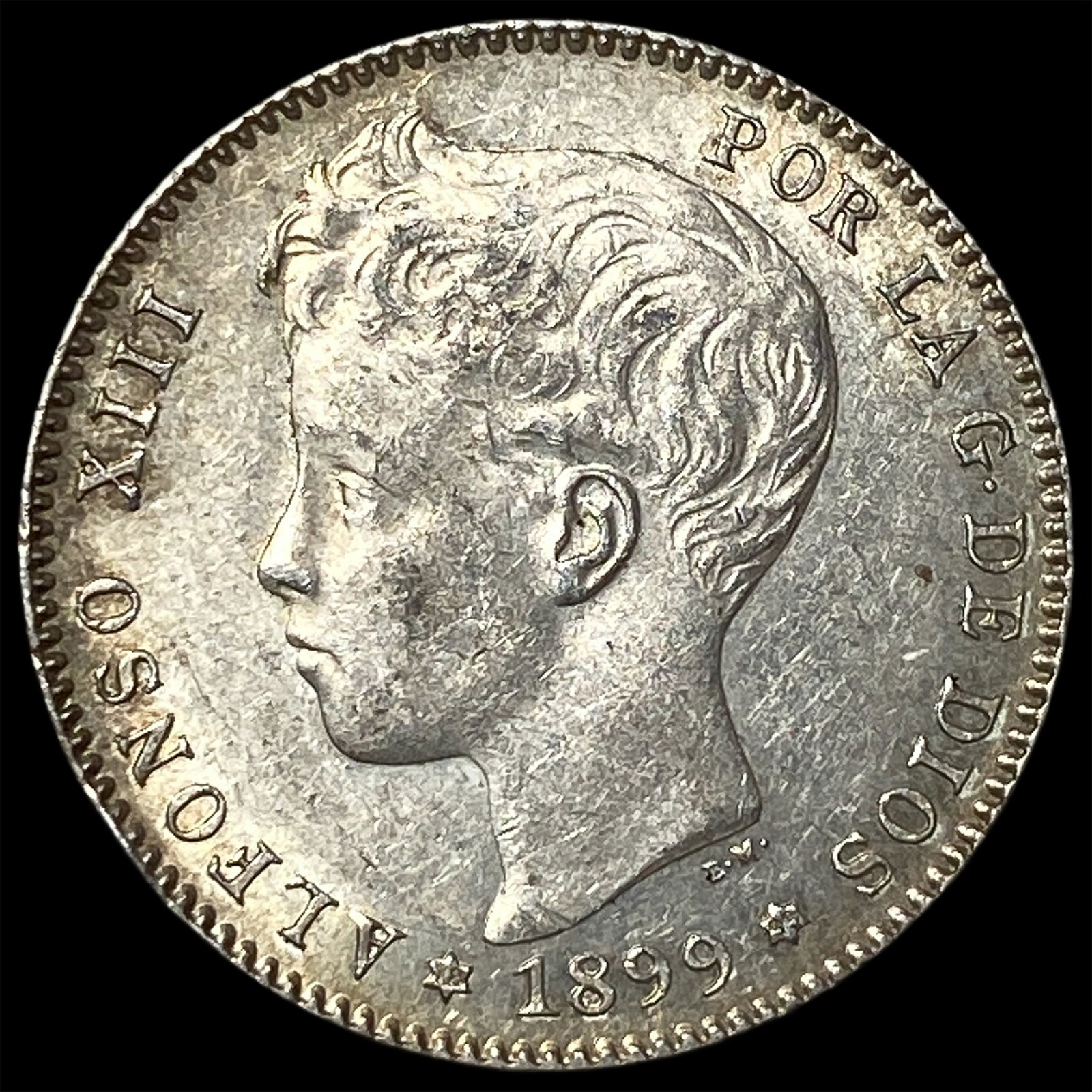 1899 Spain Silver 1 Peseta UNCIRCULATED: 1899 Spain Silver 1 Peseta UNCIRCULATED