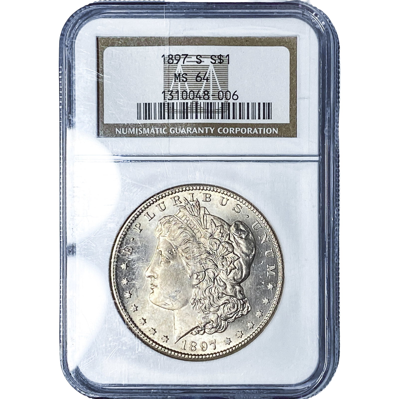 1897-S Morgan Silver Dollar NGC MS64: 1897-S Morgan Silver Dollar NGC MS64