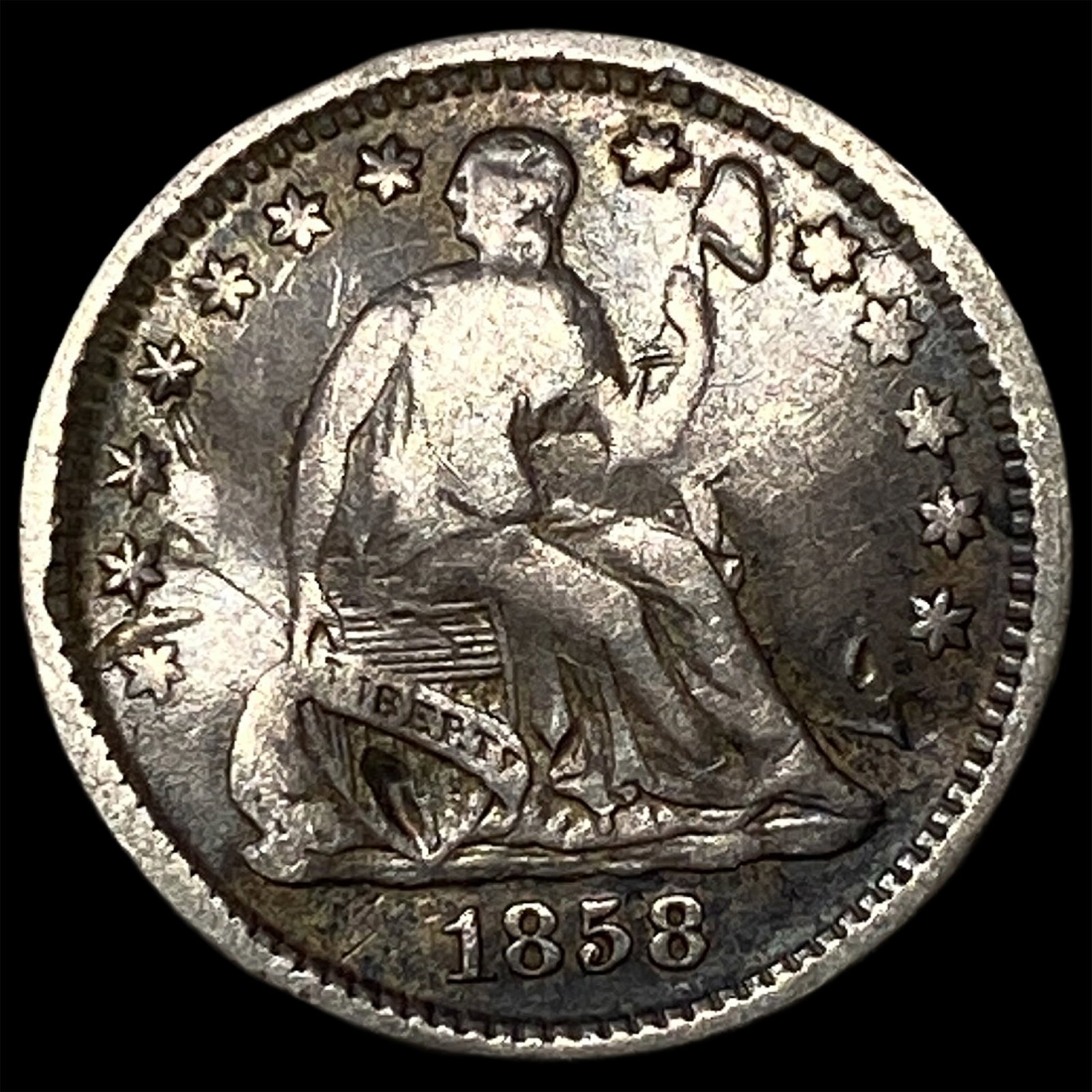 1858-O Silver Half Dime LIGHTLY CIRCULATED: 1858-O Silver Half Dime LIGHTLY CIRCULATED