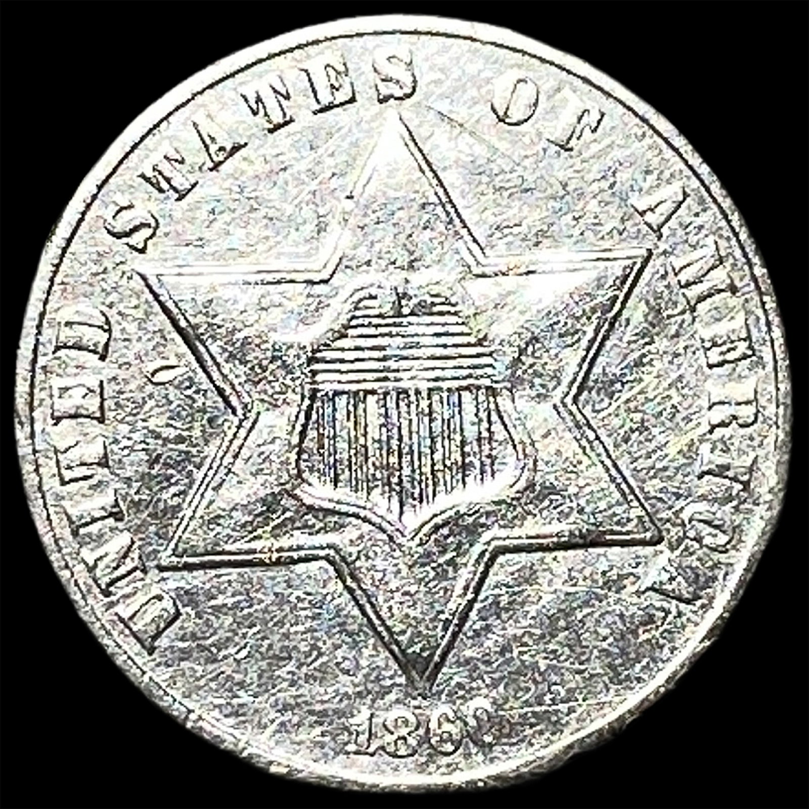 1862 Silver Three-Cent Piece CLOSELY UNCIRCULATED: 1862 Silver Three-Cent Piece CLOSELY UNCIRCULATED