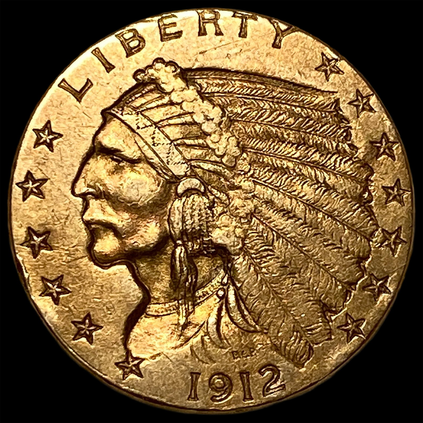 1912 Indian Head Gold $2.50 Quarter Eagle UNCIRCULATED: 1912 Indian Head Gold $2.50 Quarter Eagle UNCIRCULATED