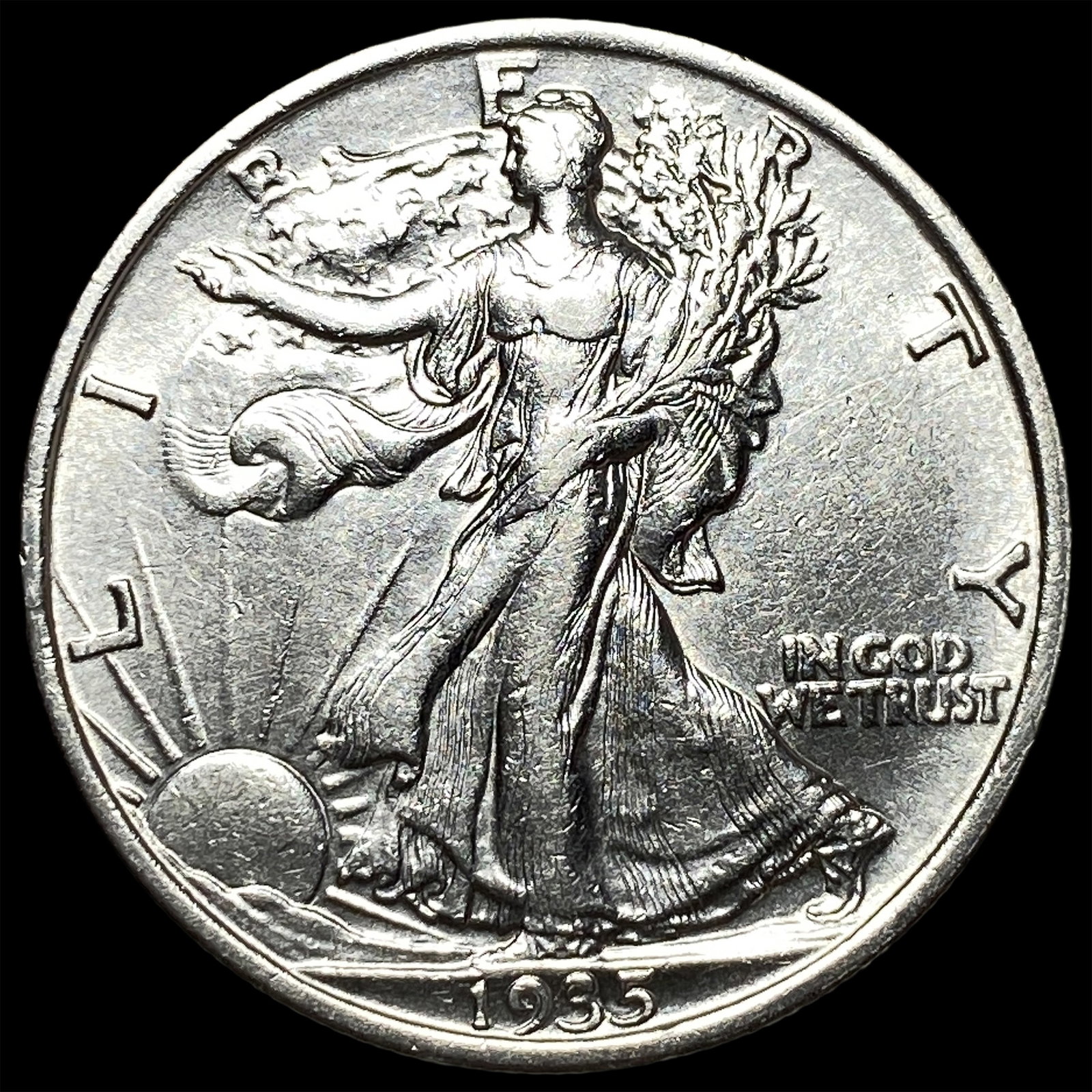 1935-S Silver Walking Liberty Half Dollar UNCIRCULATED: 1935-S Silver Walking Liberty Half Dollar UNCIRCULATED