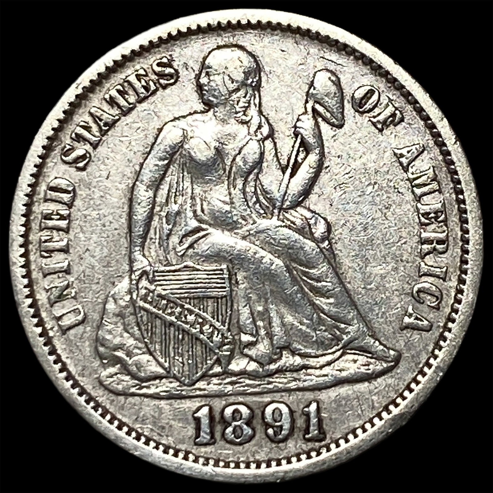 1891 Silver Dime UNCIRCULATED: 1891 Silver Dime UNCIRCULATED