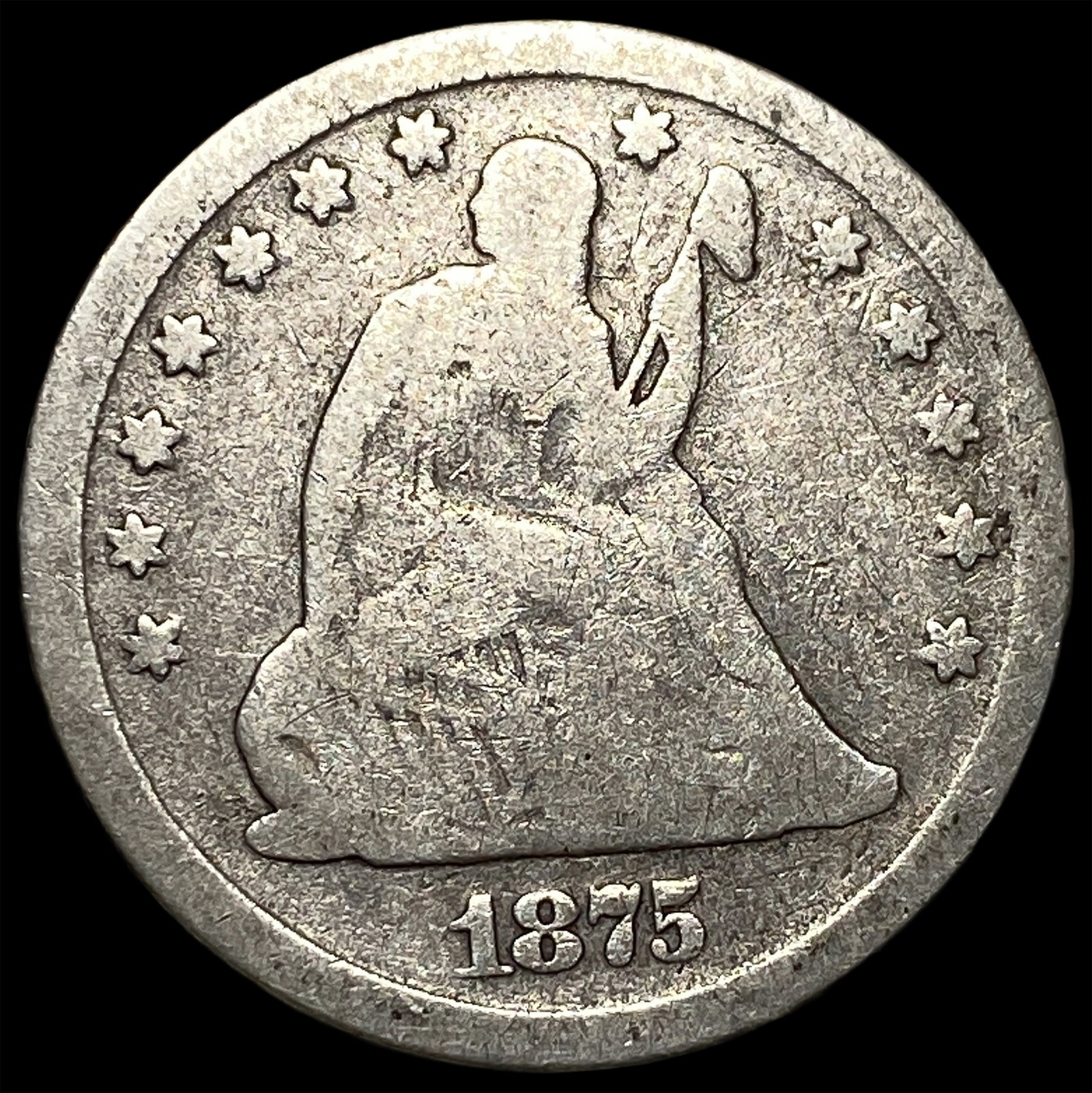 1875 Seated Liberty Quarter NICELY CIRCULATED: 1875 Seated Liberty Quarter NICELY CIRCULATED