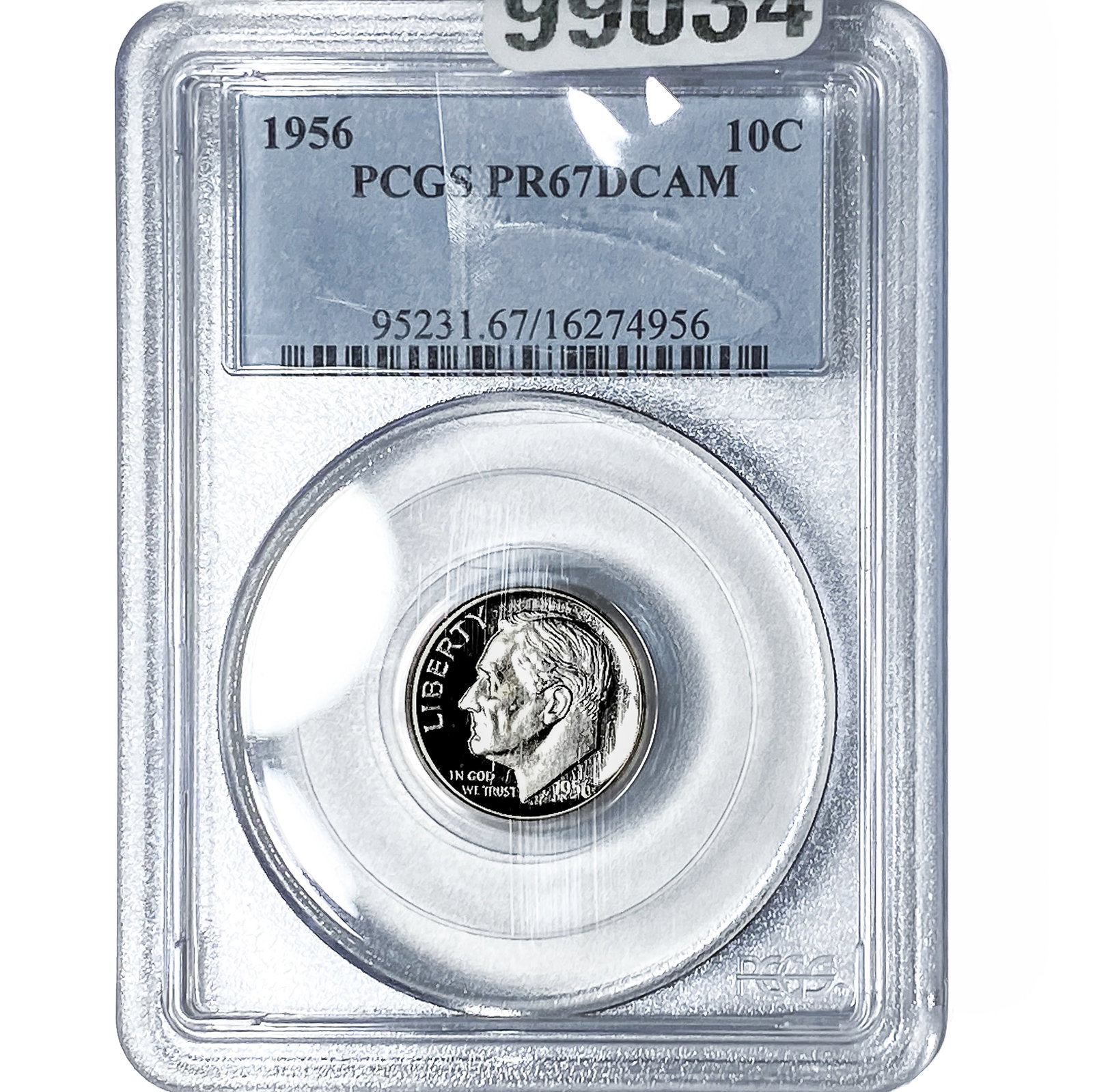 1956 Roosevelt Dime PCGS PR67 DCAM: 1956 Roosevelt Dime PCGS PR67 DCAM