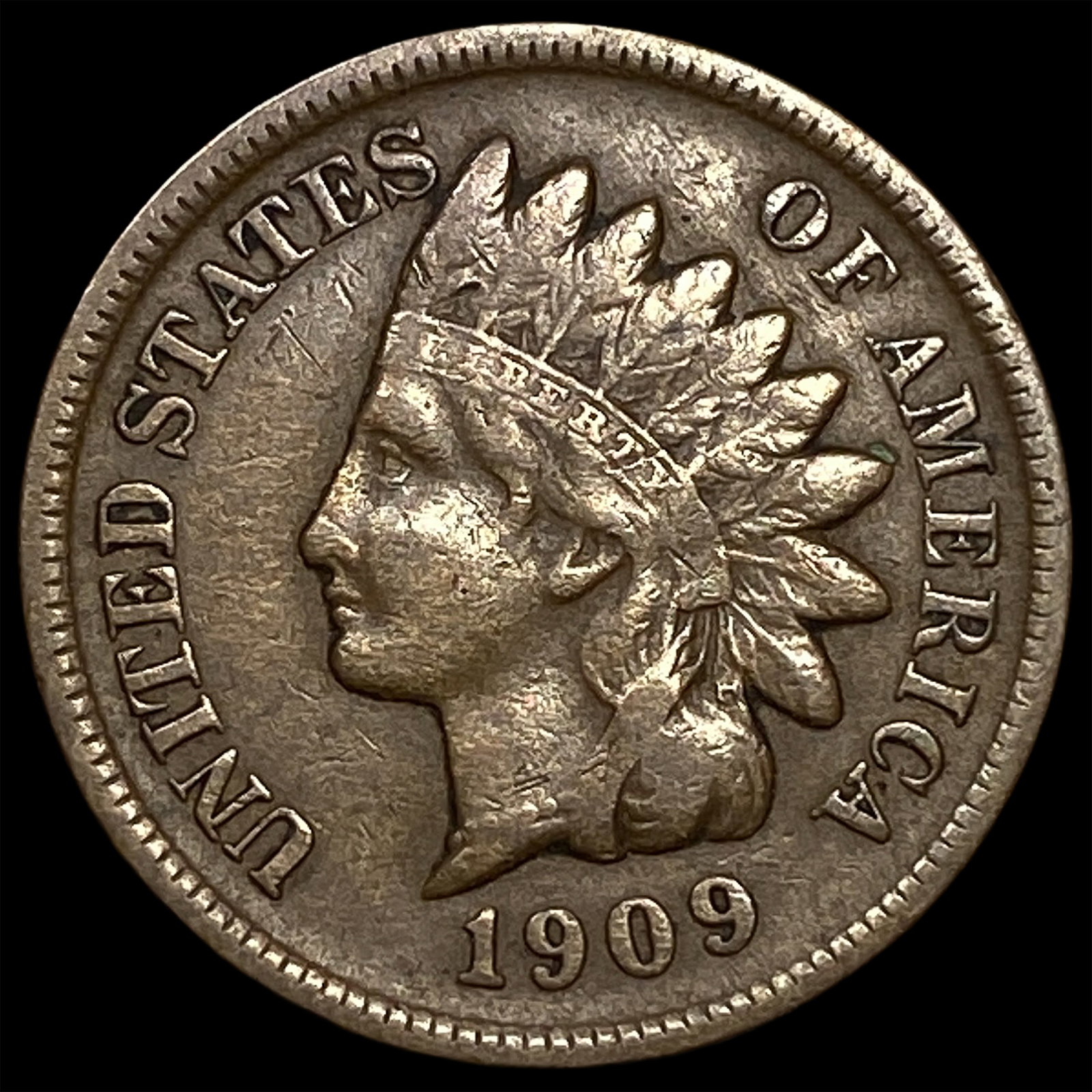 1909-S Indian Head Cent NEARLY UNCIRCULATED (1 of 2)