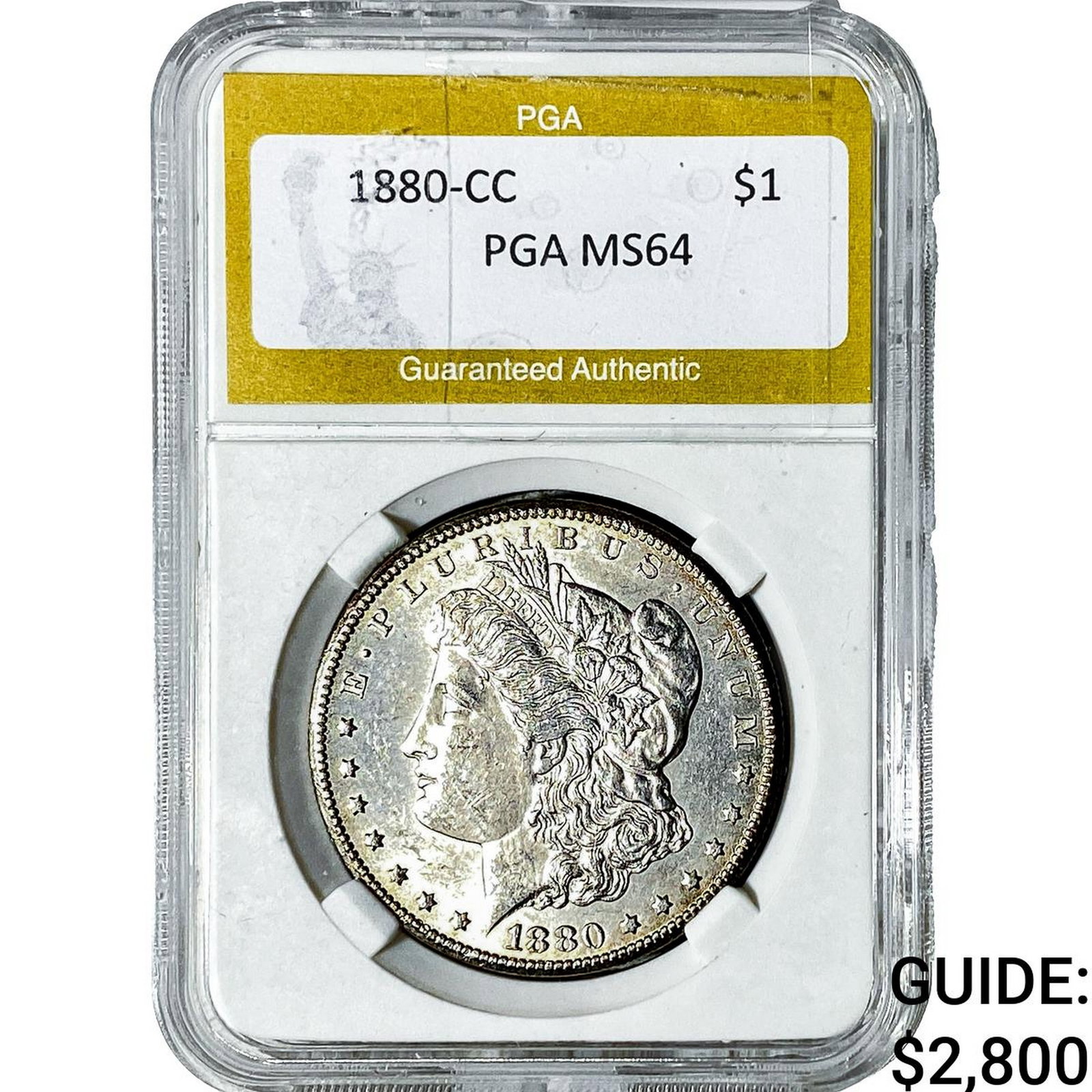 1880-CC Morgan Silver Dollar PGA MS64: 1880-CC Morgan Silver Dollar PGA MS64