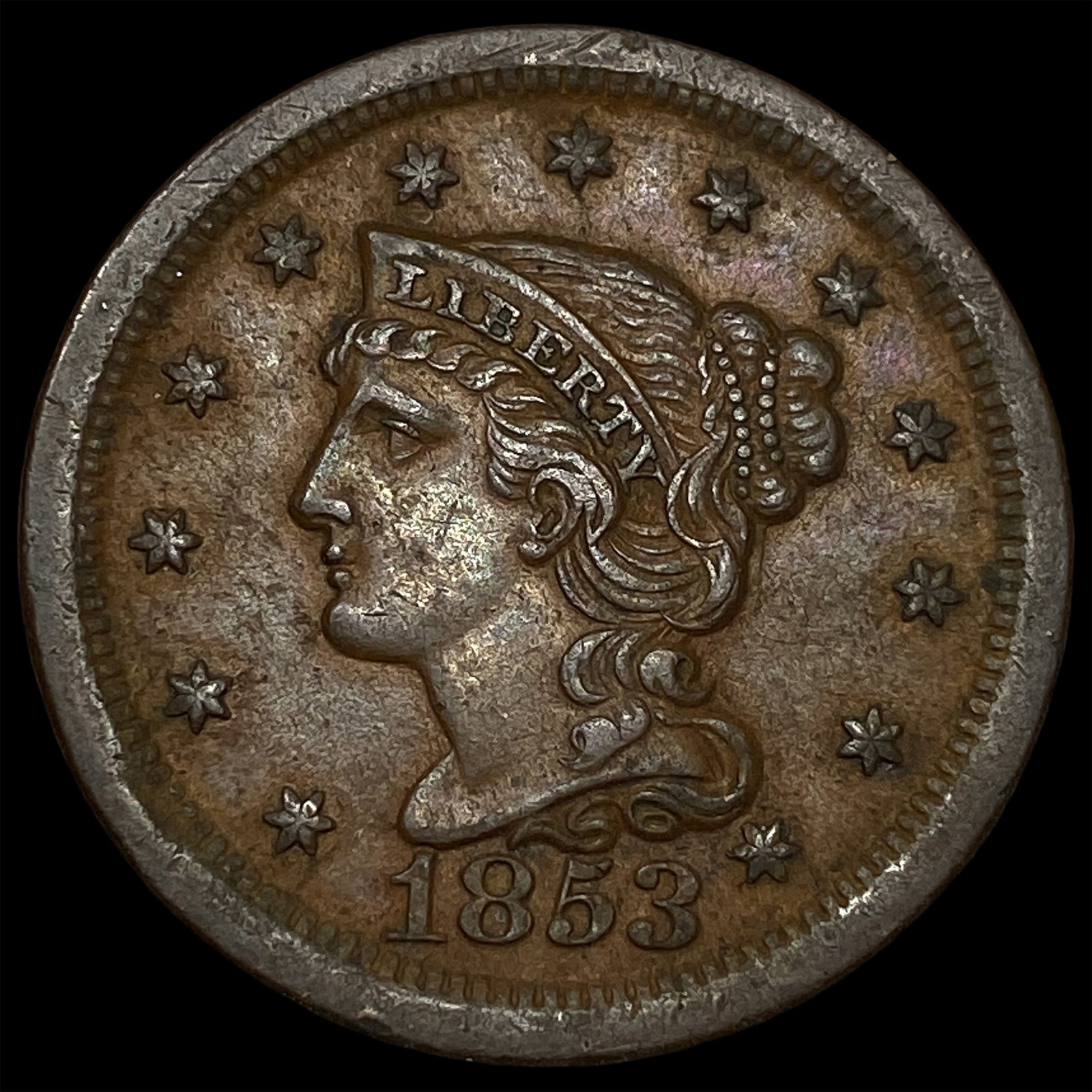 1853 Braided Hair Large Cent UNCIRCULATED: 1853 Braided Hair Large Cent UNCIRCULATED