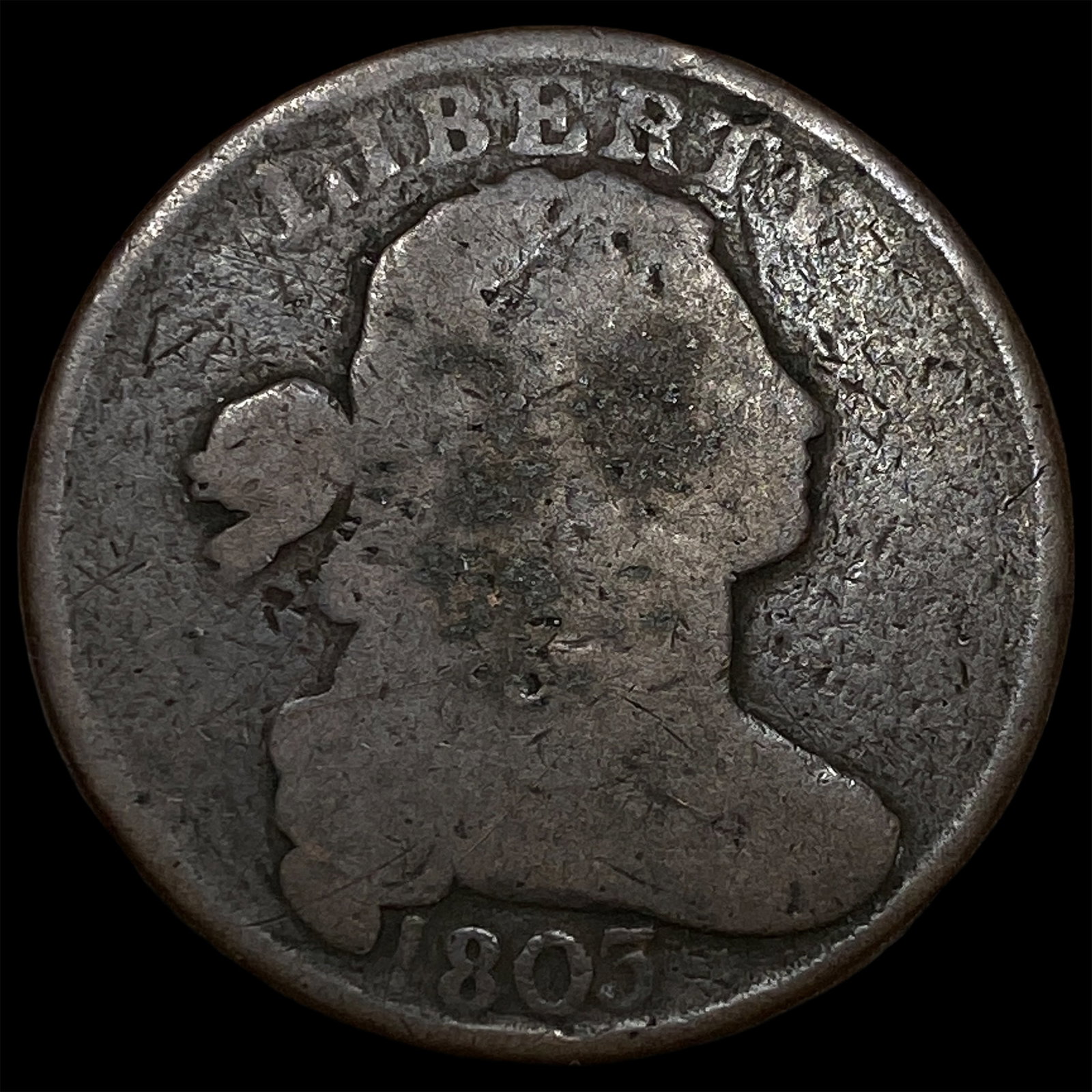1805 Draped Bust Large Cent NICELY CIRCULATED: 1805 Draped Bust Large Cent NICELY CIRCULATED